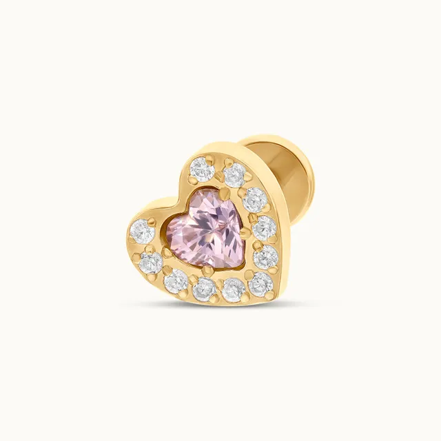 obsidian-piercing-a-l-pink-bijou-piercing-c-ur-rose-zircon-halo-titane-pvd-gold- image 1