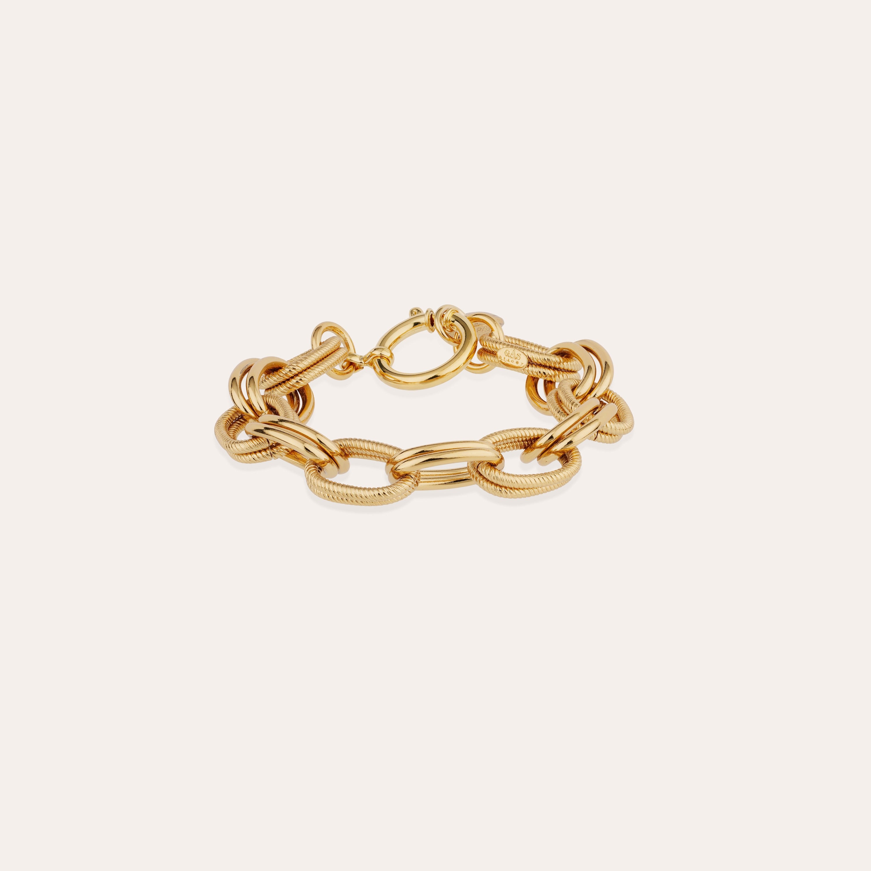 gas-bijoux-bracelet-bell-dor-l-or-fin-cha-ne-anneaux-21-cm image 1