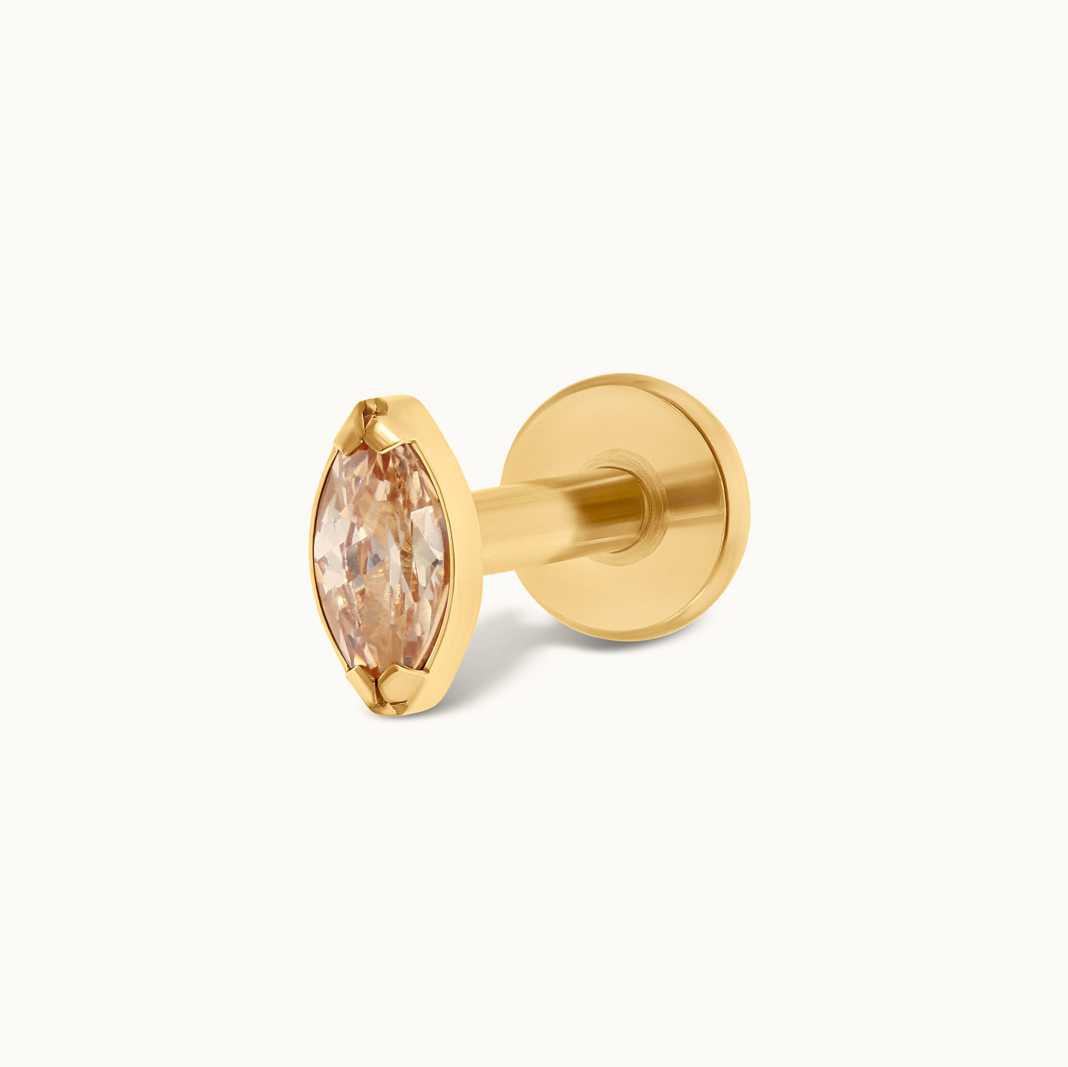 obsidian-piercing-iris-mocha-stud-marquise-caf-champagne-en-titane image 2