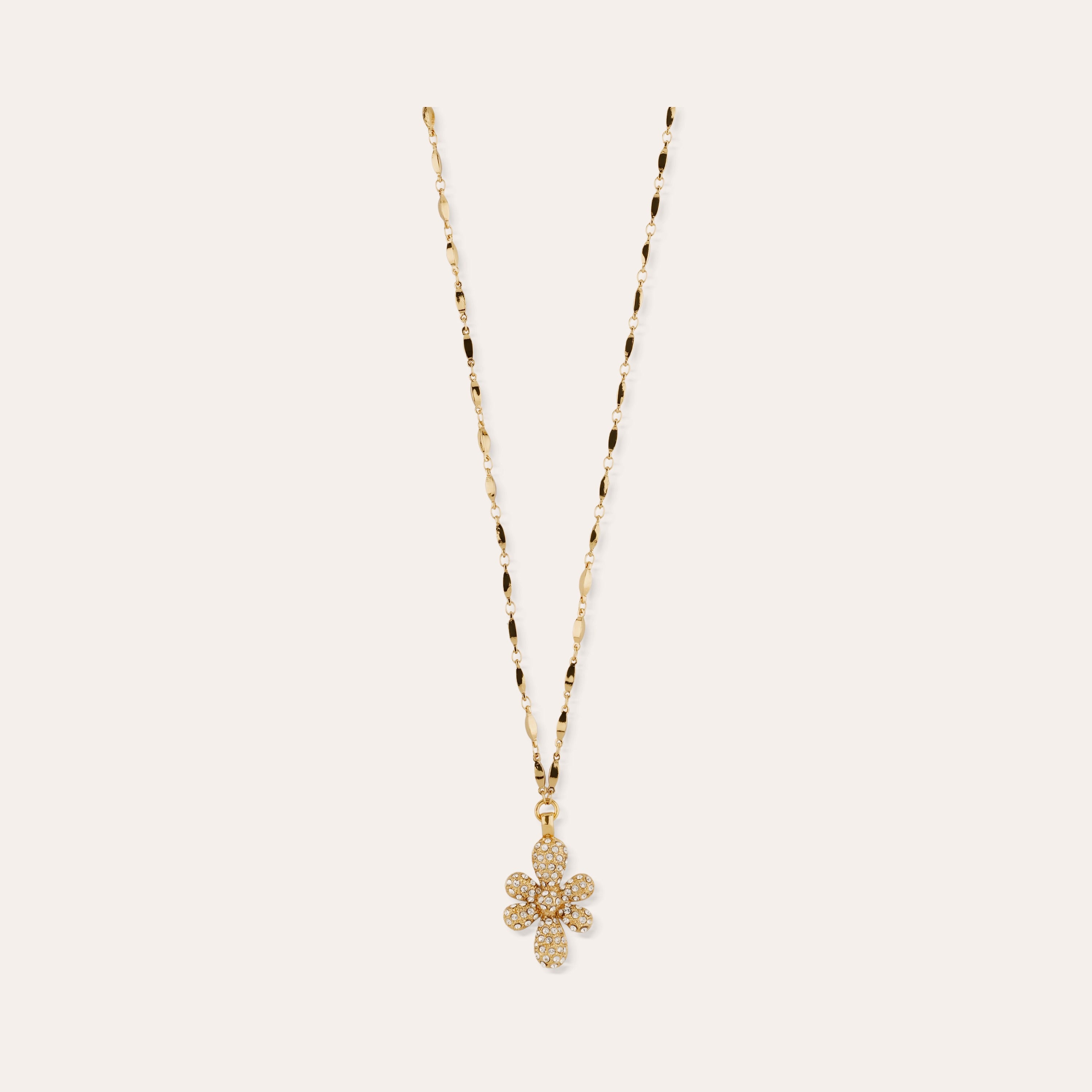 gas-bijoux-sautoir-agapa-strass-fleur-en-relief-pav-e-dor-e-l-or-fin-longue-cha- image 1