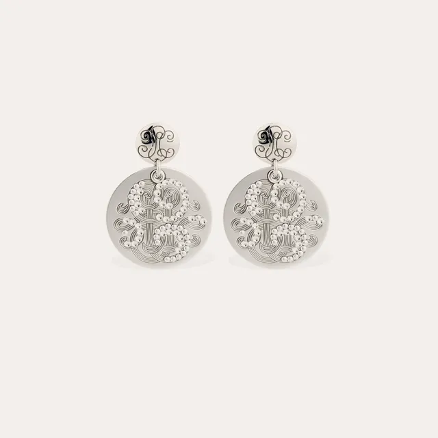 gas-bijoux-boucles-d-oreilles-diva-strass-petit-mod-le-m-daillon-argent-grav-et- image 1