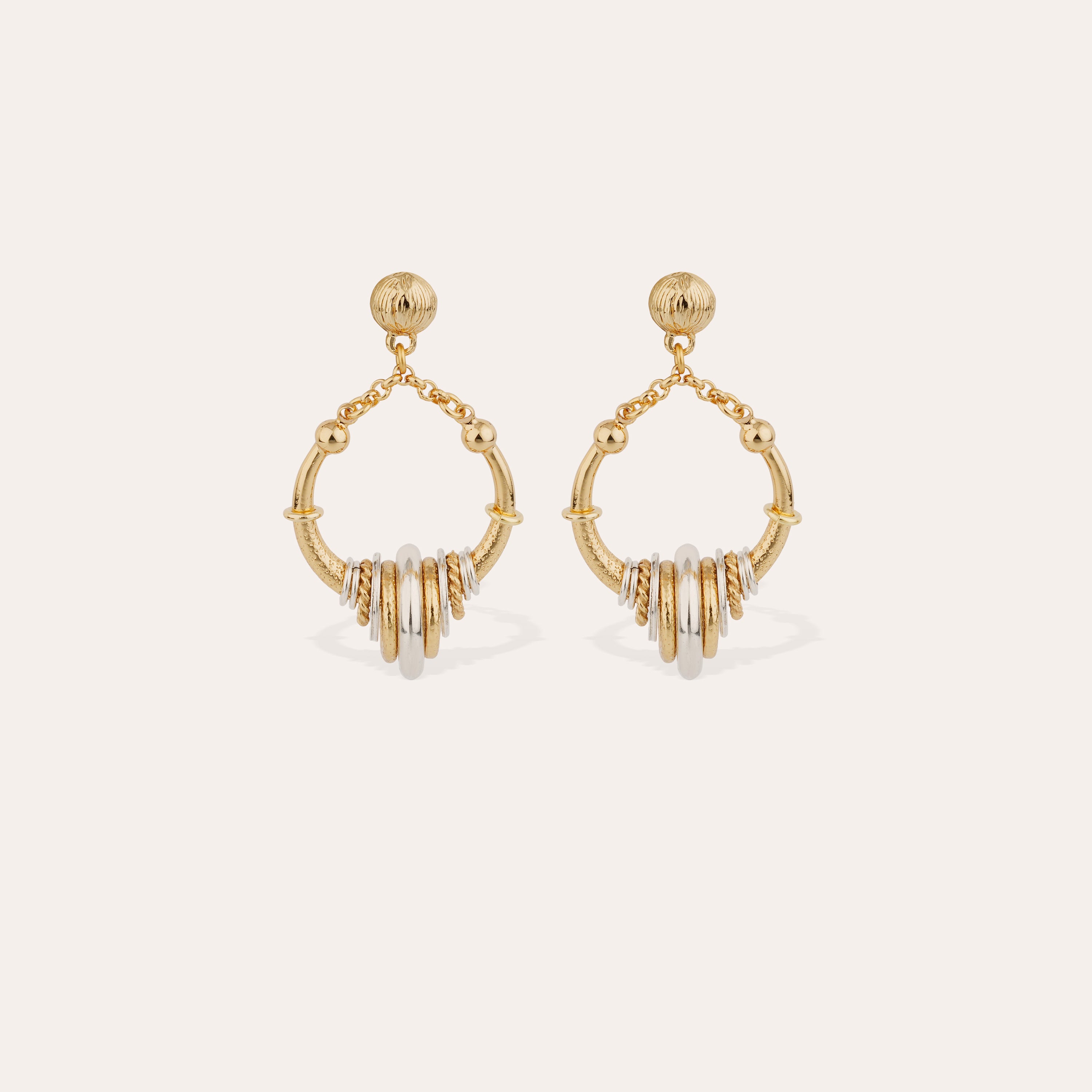 gas-bijoux-maranzana-mini-bicolore-boucles-d-oreilles-cascade-d-anneaux image 1