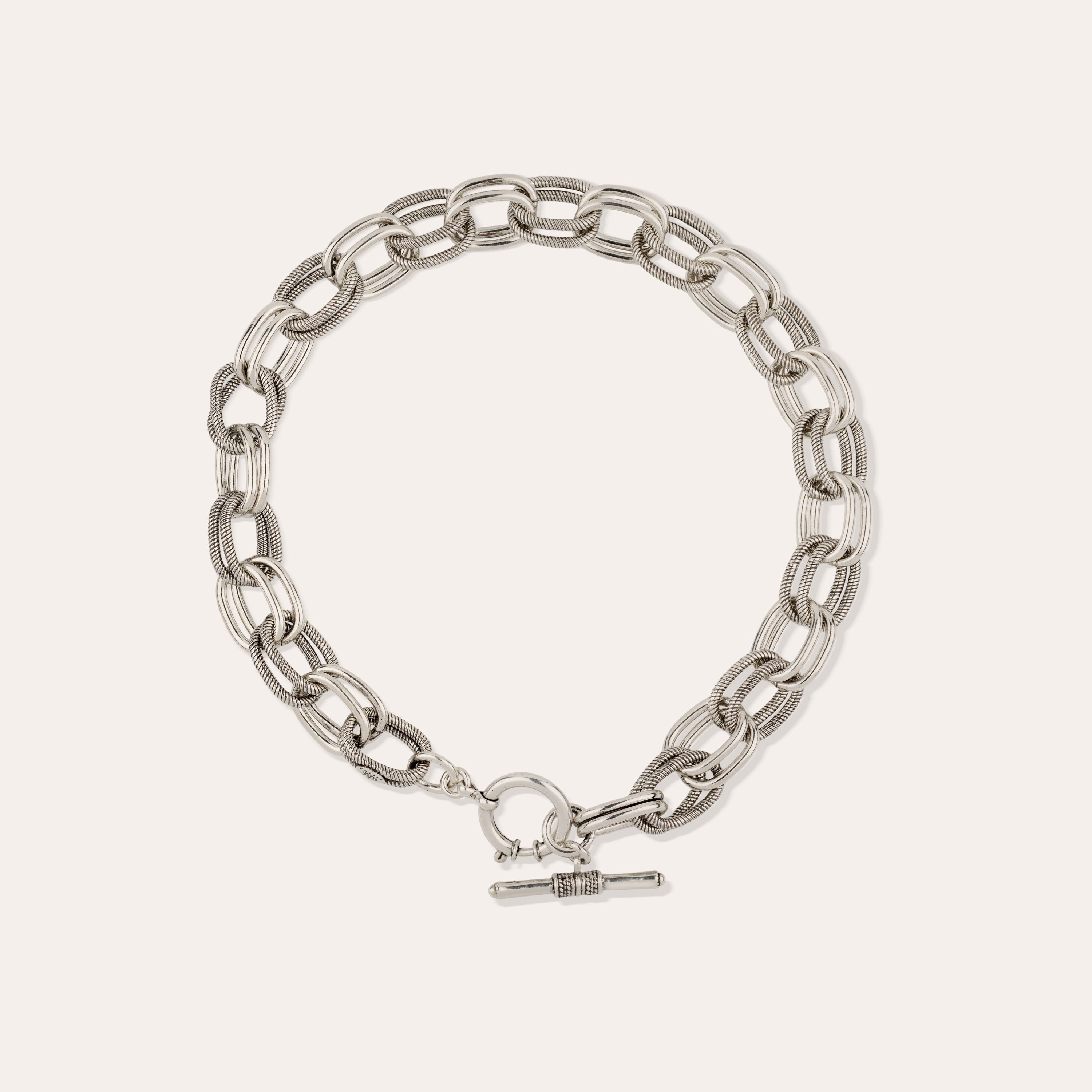gas-bijoux-collier-bell-argent-anneaux-lisses-et-stri-s-fermoir-barrette-serti-d image 1