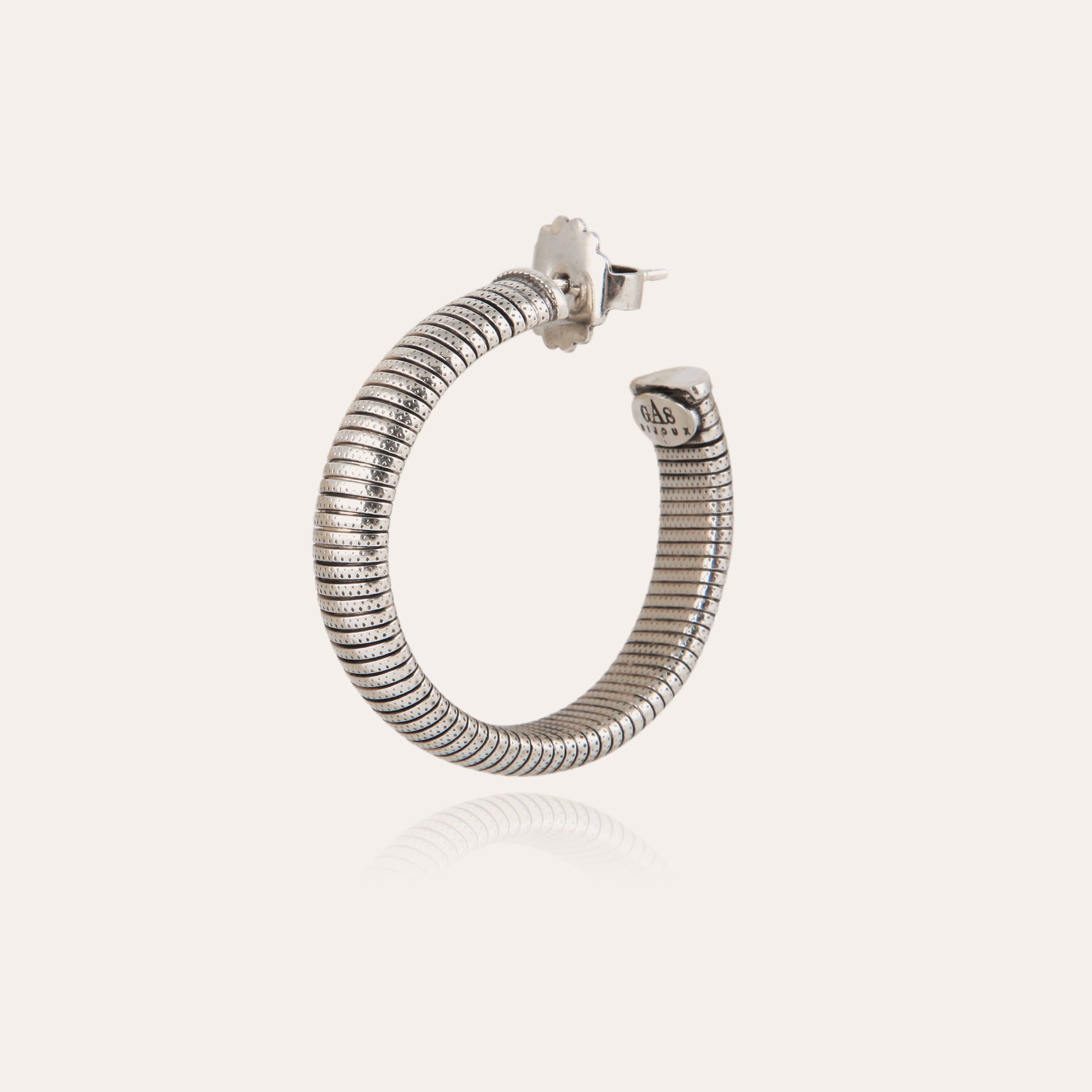 gas-bijoux-boucles-d-oreilles-cr-oles-milo-petit-mod-le-argent-es-maille-tubogas image 3