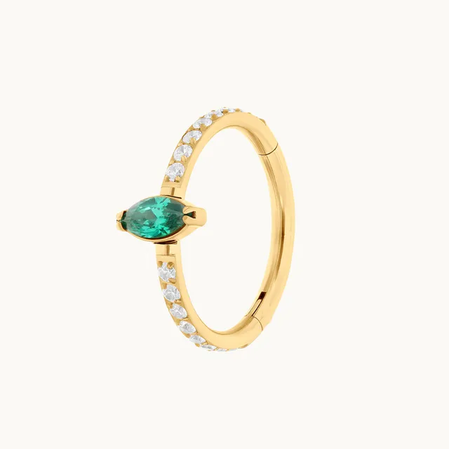 obsidian-piercing-subra-mermaid-clicker-titane-pvd-gold-zircon-marquise-pour-con image 1