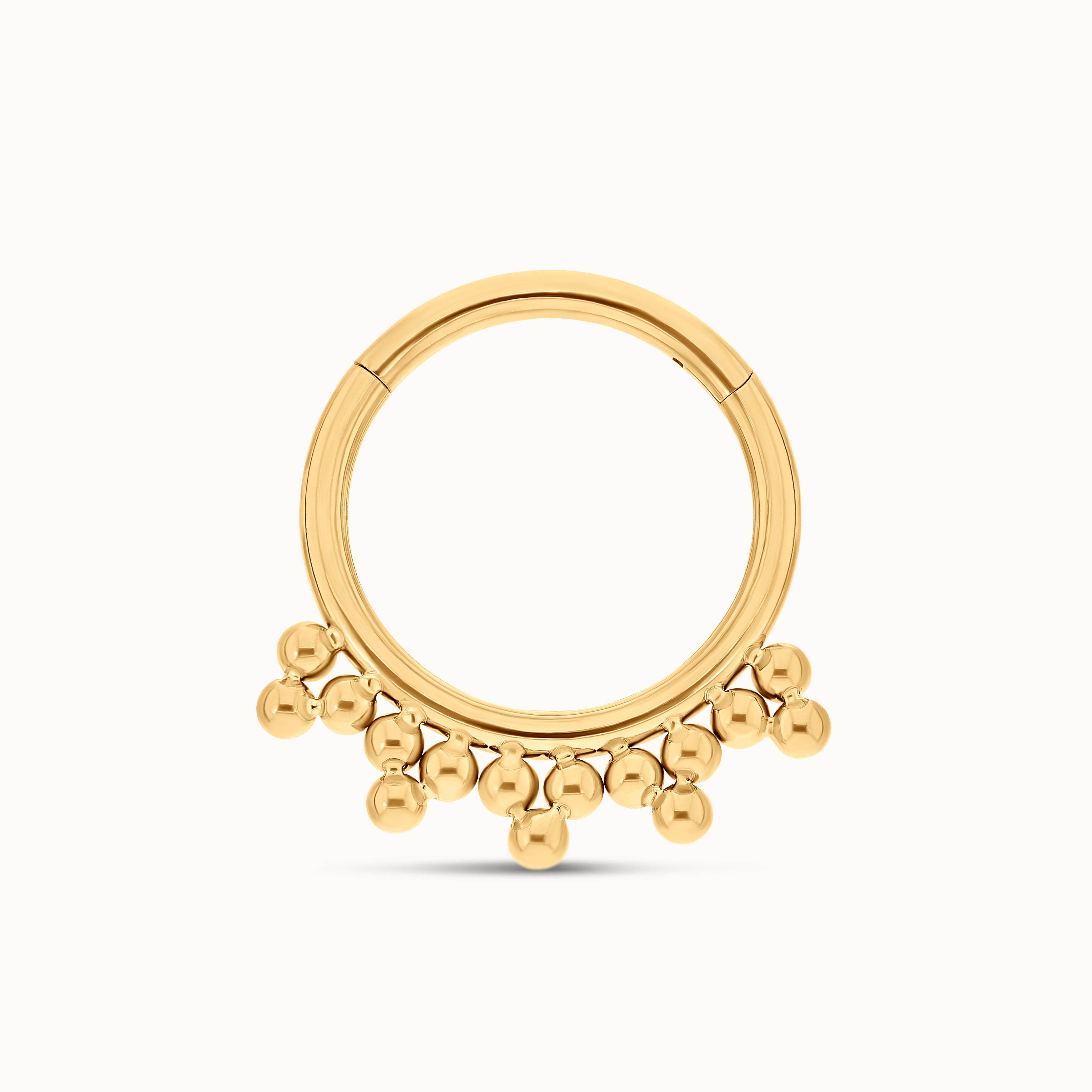 obsidian-piercing-gienah-anneau-clicker-titane-pvd-gold-cascade-de-billes-pyrami image 1