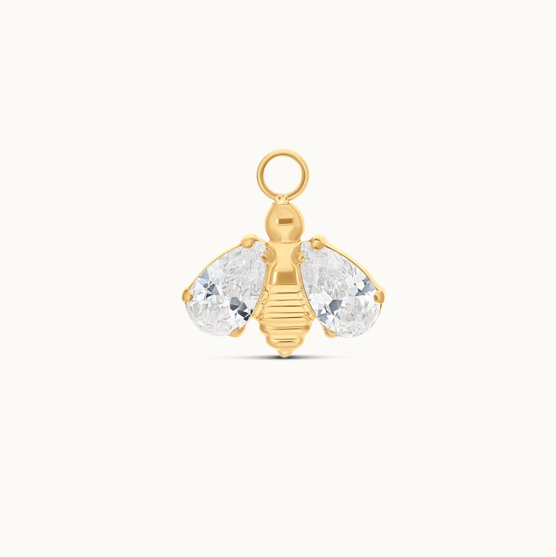 obsidian-piercing-apis-charm-abeille-sur-anneau-deux-zircons-poire-lobe-h-lix image 1