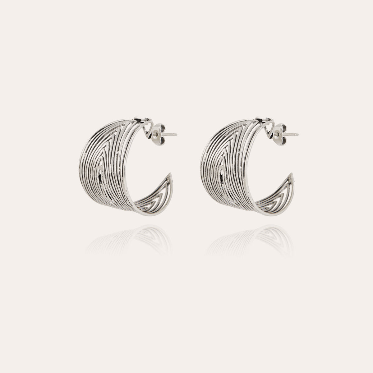gas-bijoux-wave-boucles-d-oreilles-cr-oles-argent-es-martel-es-la-main image 1