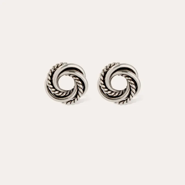 gas-bijoux-atika-boucles-d-oreilles-puces-argent-es-5-anneaux-superpos-s-et-entr image 1