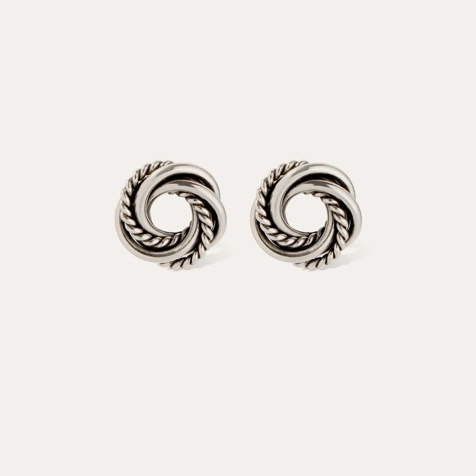gas-bijoux-atika-boucles-d-oreilles-puces-argent-es-5-anneaux-superpos-s-et-entr image 1