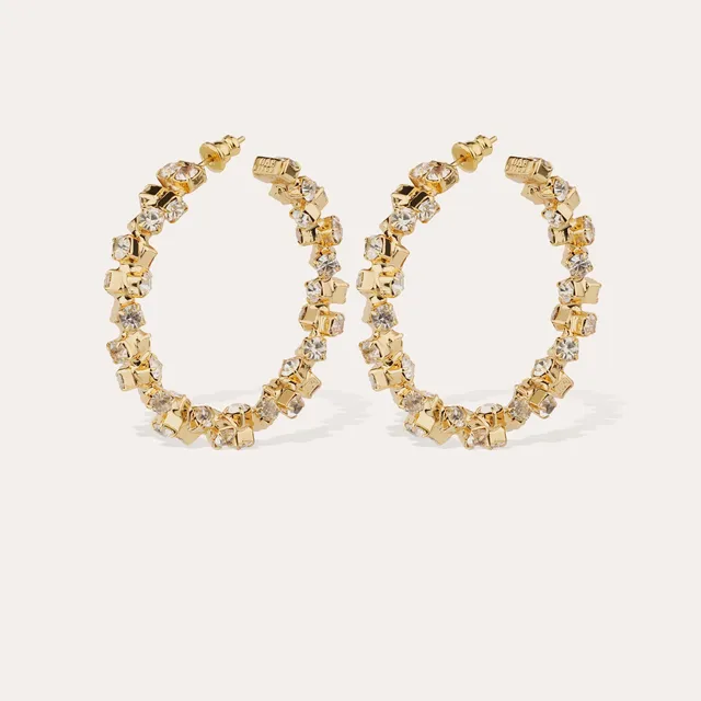 gas-bijoux-boucles-d-oreilles-cr-oles-tr-vise-strass-dor-es-l-or-fin image 1