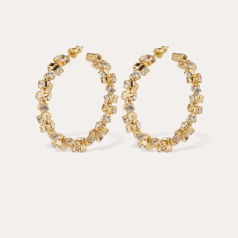 gas-bijoux-boucles-d-oreilles-cr-oles-tr-vise-strass-dor-es-l-or-fin image 1