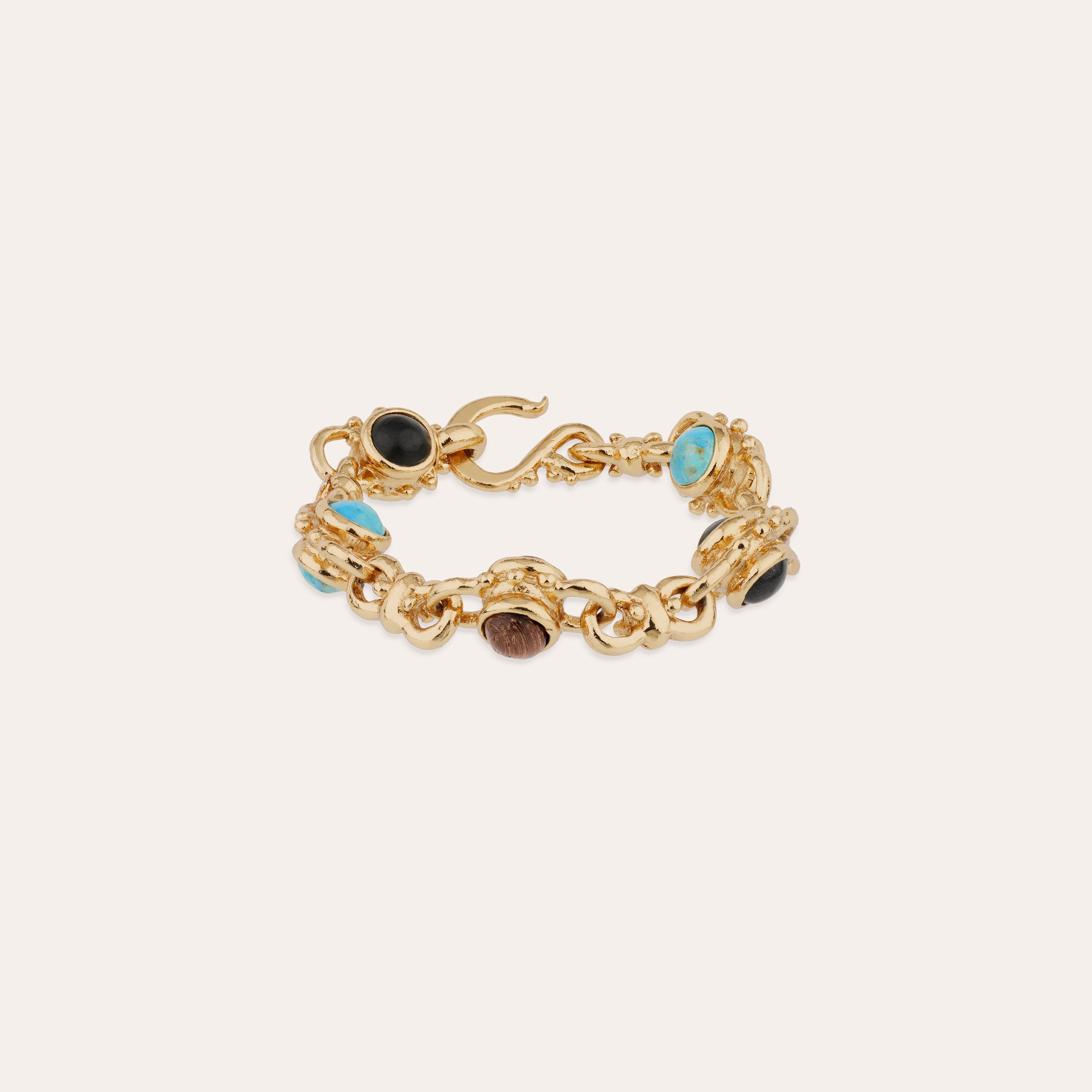 gas-bijoux-bracelet-amarante-multi-dor-turquoise-basalte-bois image 1