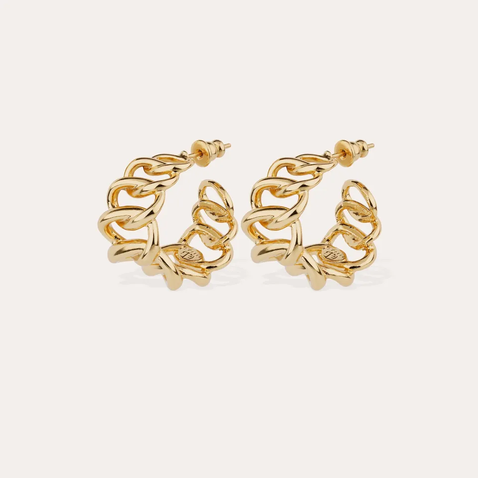 gas-bijoux-bronx-boucles-d-oreilles-cr-oles-dor-es-maille-gourmette image 1