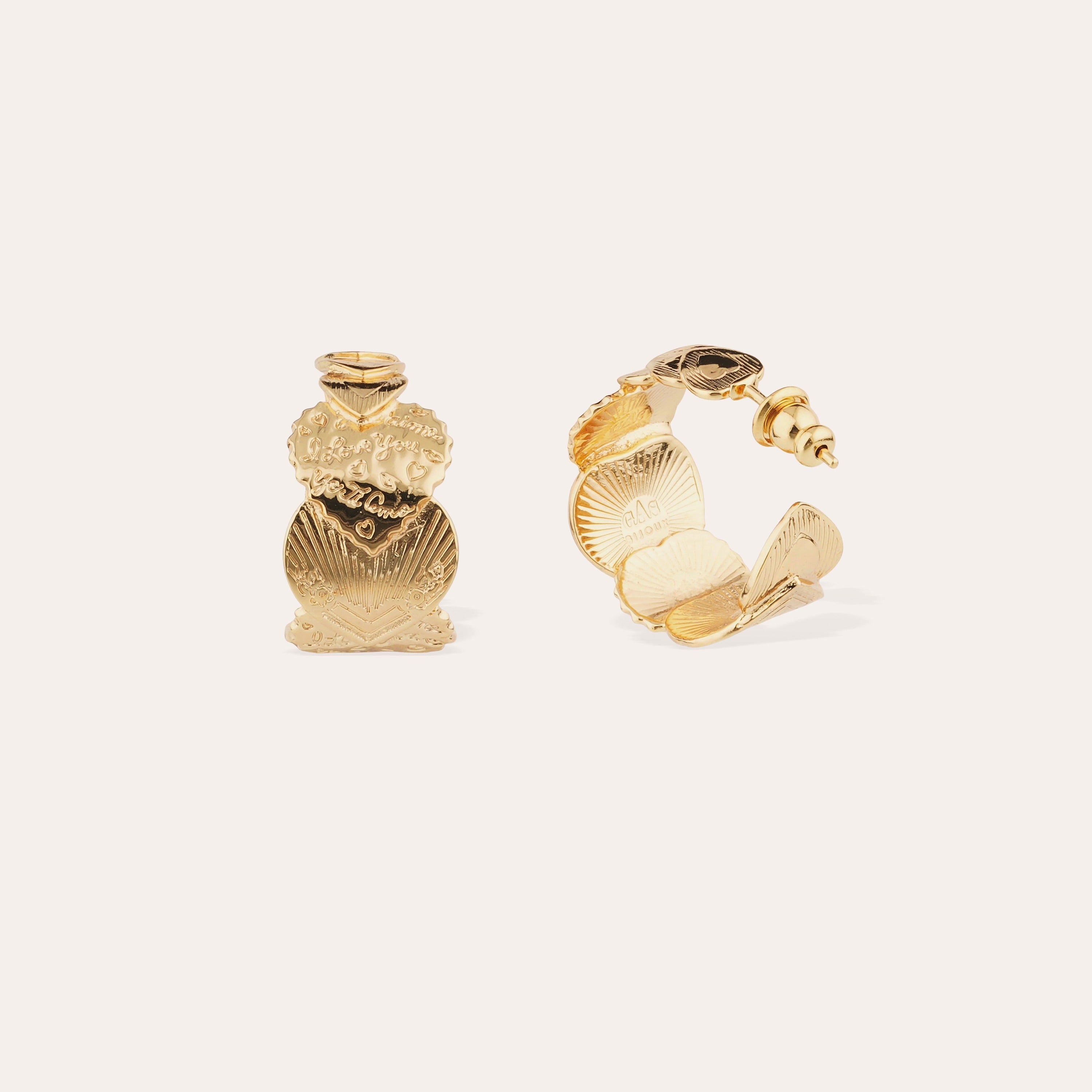 gas-bijoux-boucles-d-oreilles-cr-oles-cuore-petit-mod-le-dor-es-l-or-fin image 3