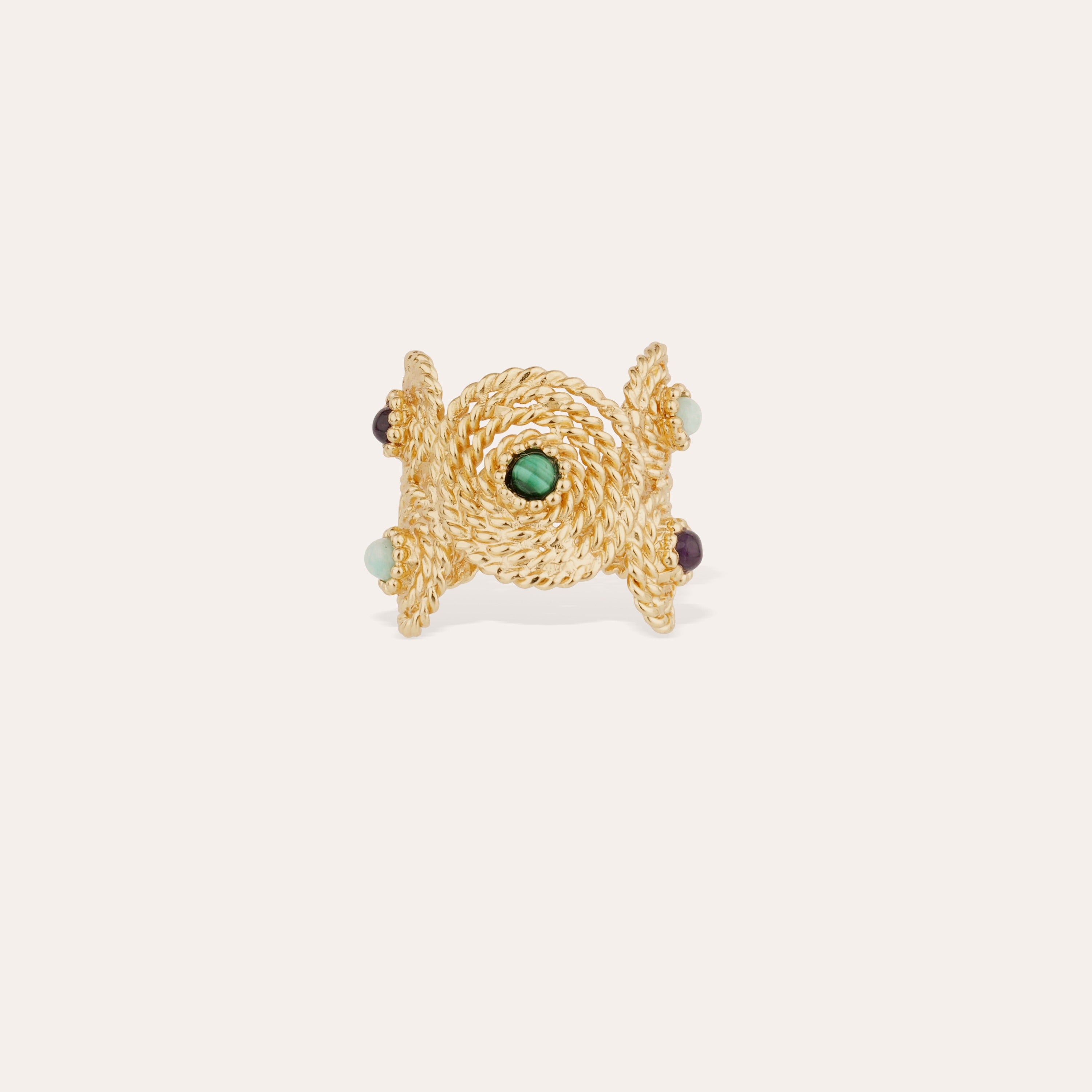 gas-bijoux-bague-mistral-manchette-malachite-am-thyste-amazonite-il-de-tigre image 1
