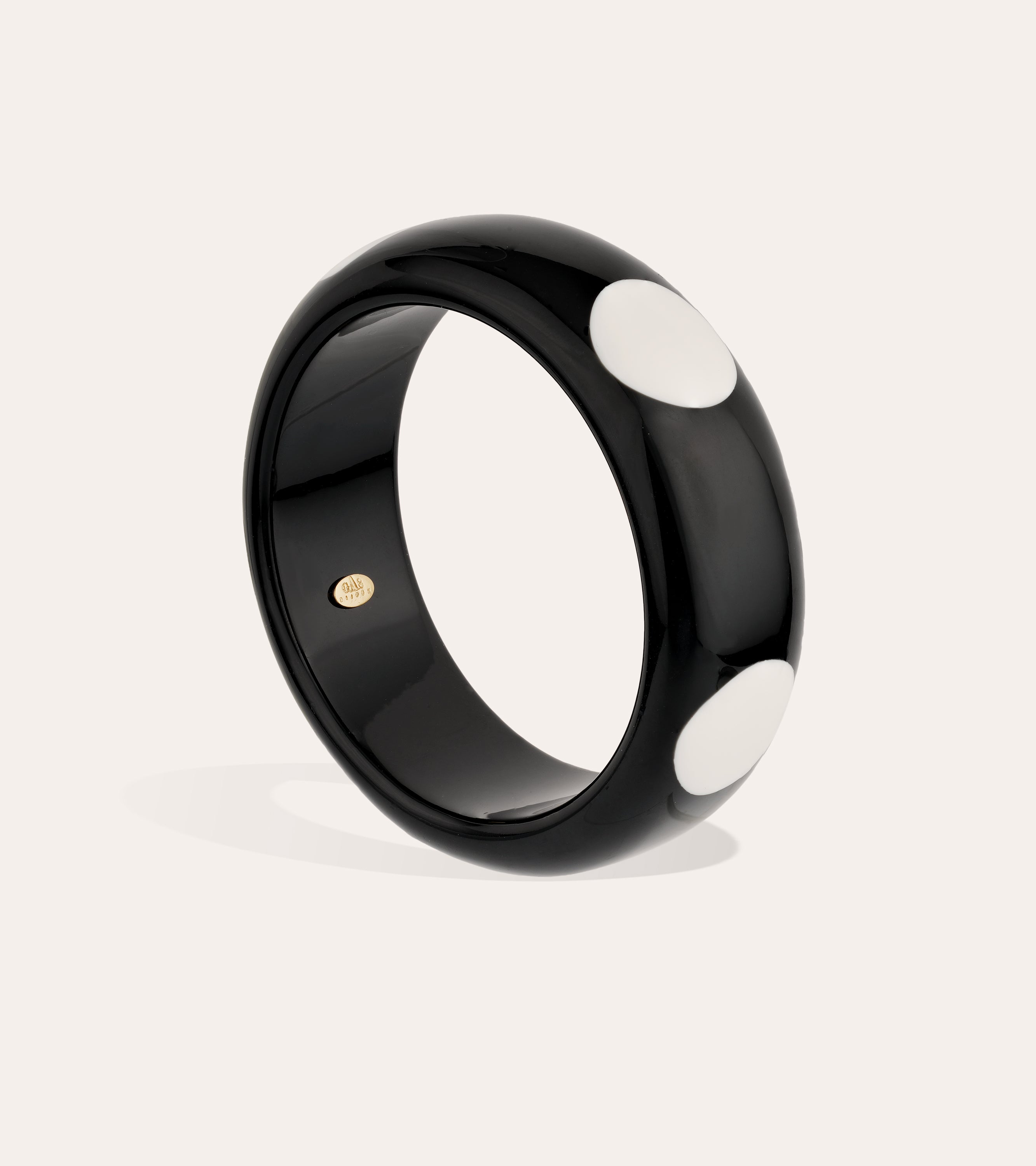 gas-bijoux-bracelet-cocci-ac-tate-noir-blanc-jonc-pois image 2