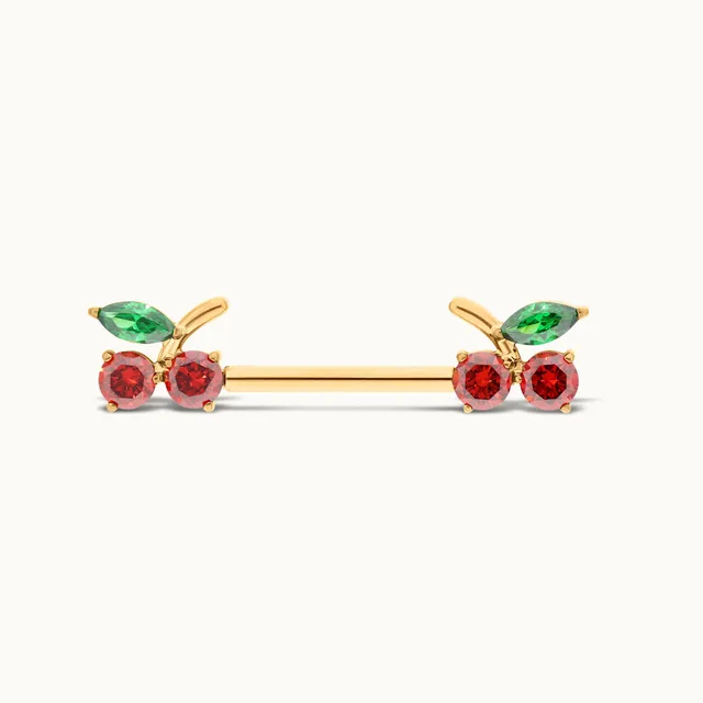 obsidian-piercing-cherry-piercing-t-ton-cerise-titane-zircons-rouges-et-verts image 1