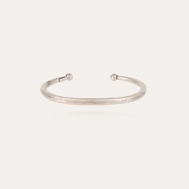 gas-bijoux-bracelet-lino-large-argent-jonc-martel-taille-ajustable image 1