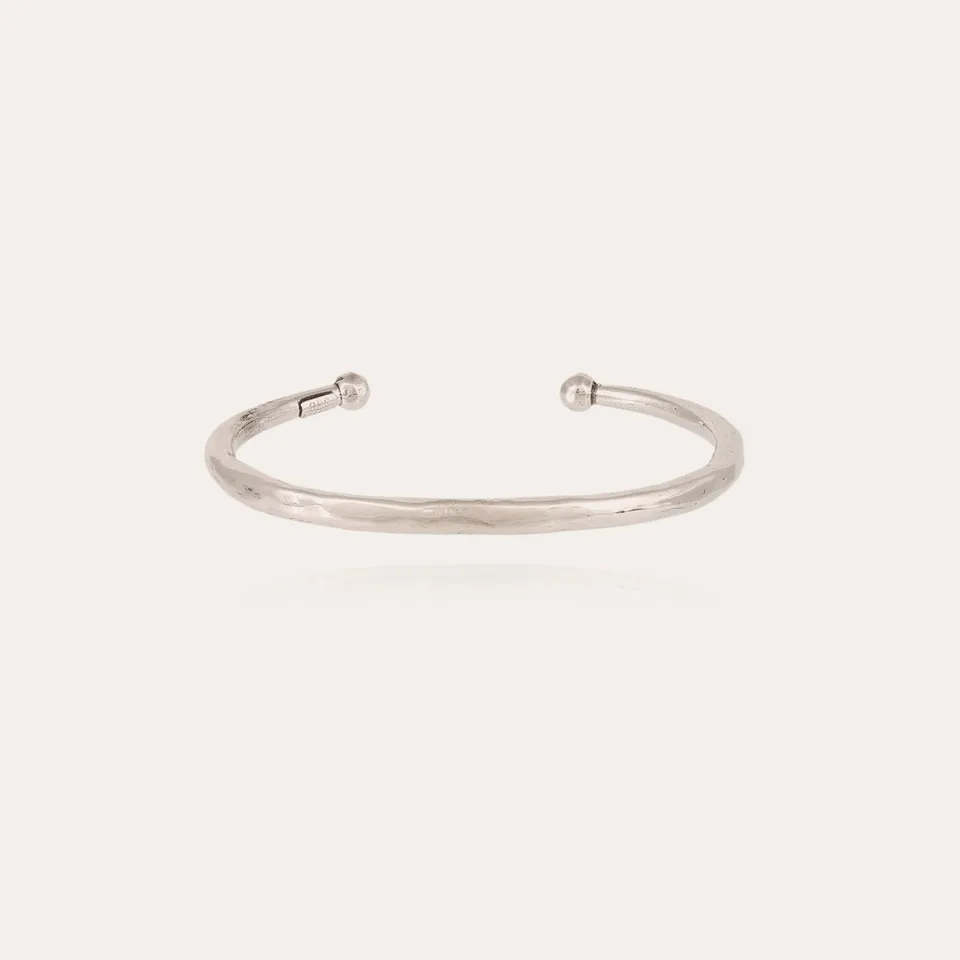 gas-bijoux-bracelet-lino-large-argent-jonc-martel-taille-ajustable image 1