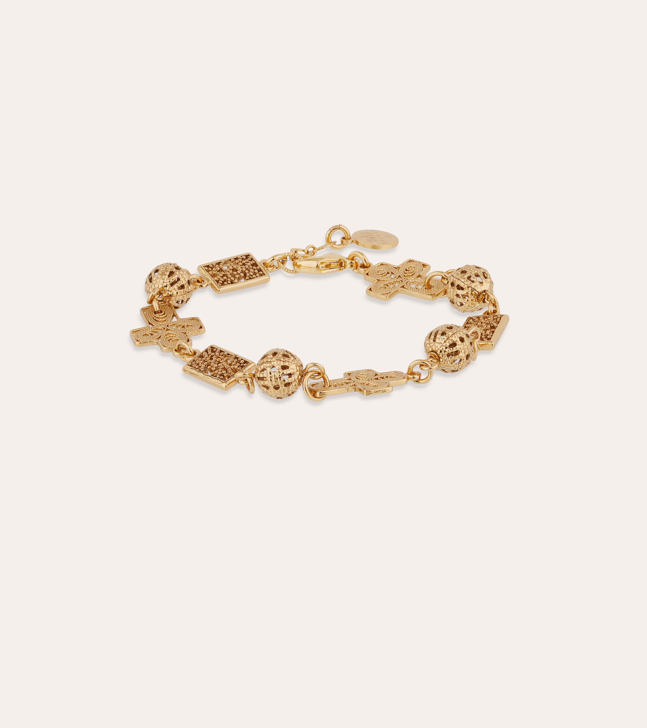 gas-bijoux-yuca-croix-bracelet-dor-l-or-fin-croix-et-motifs-en-filigrane image 1