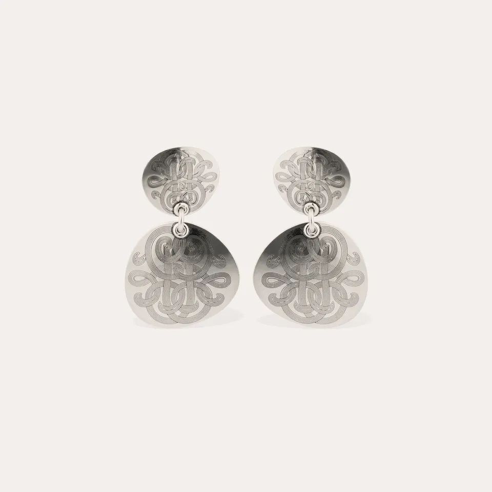 gas-bijoux-boucles-d-oreilles-diva-double-petit-mod-le-argent-es-m-daillons-grav image 1