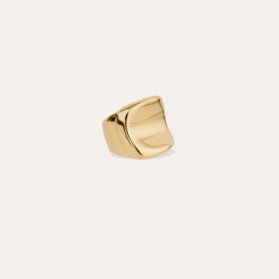 gas-bijoux-bague-square-chevali-re-dor-e-vague-sculpturale image 1
