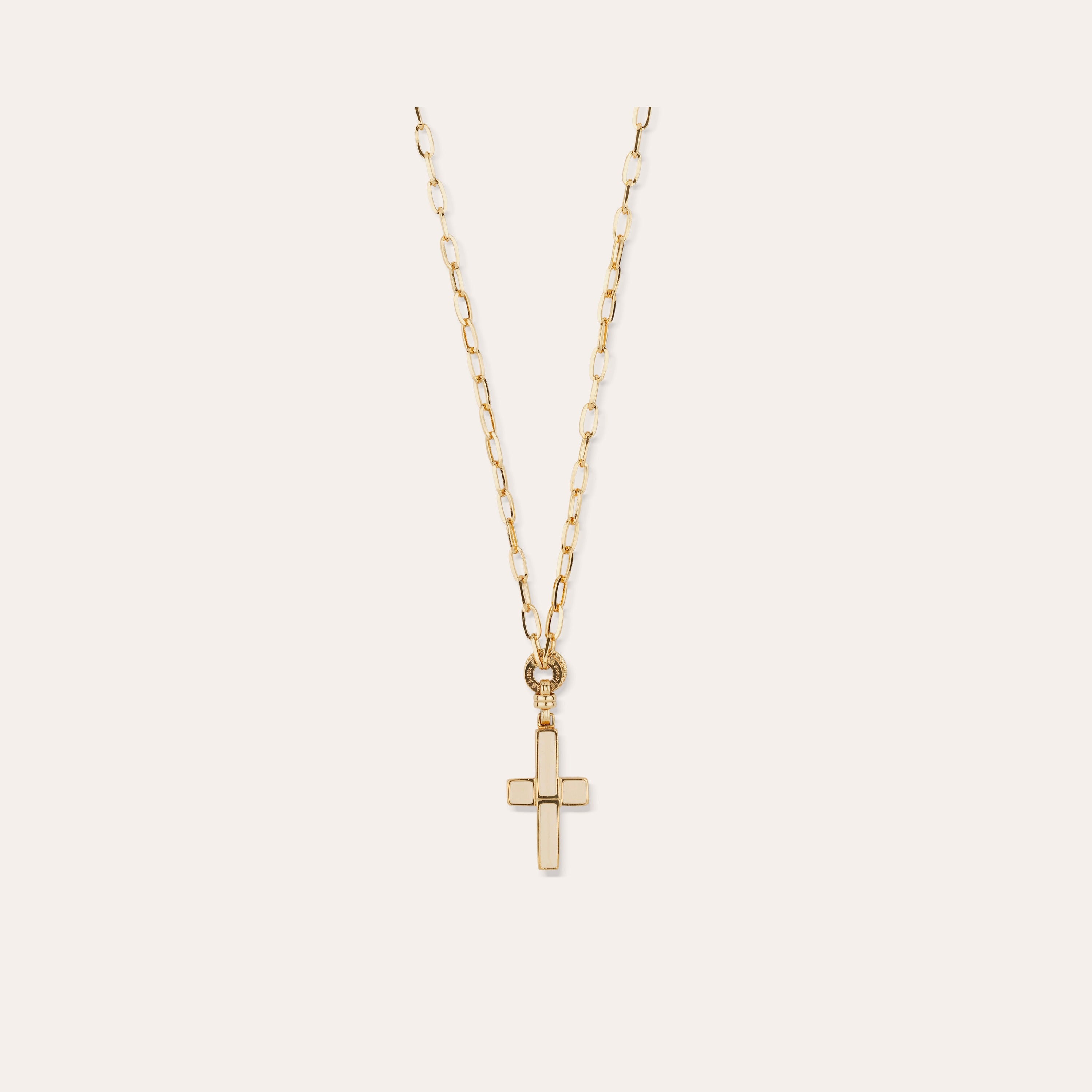 gas-bijoux-sautoir-croix-petit-mod-le-dor-l-or-fin-maill-main image 1