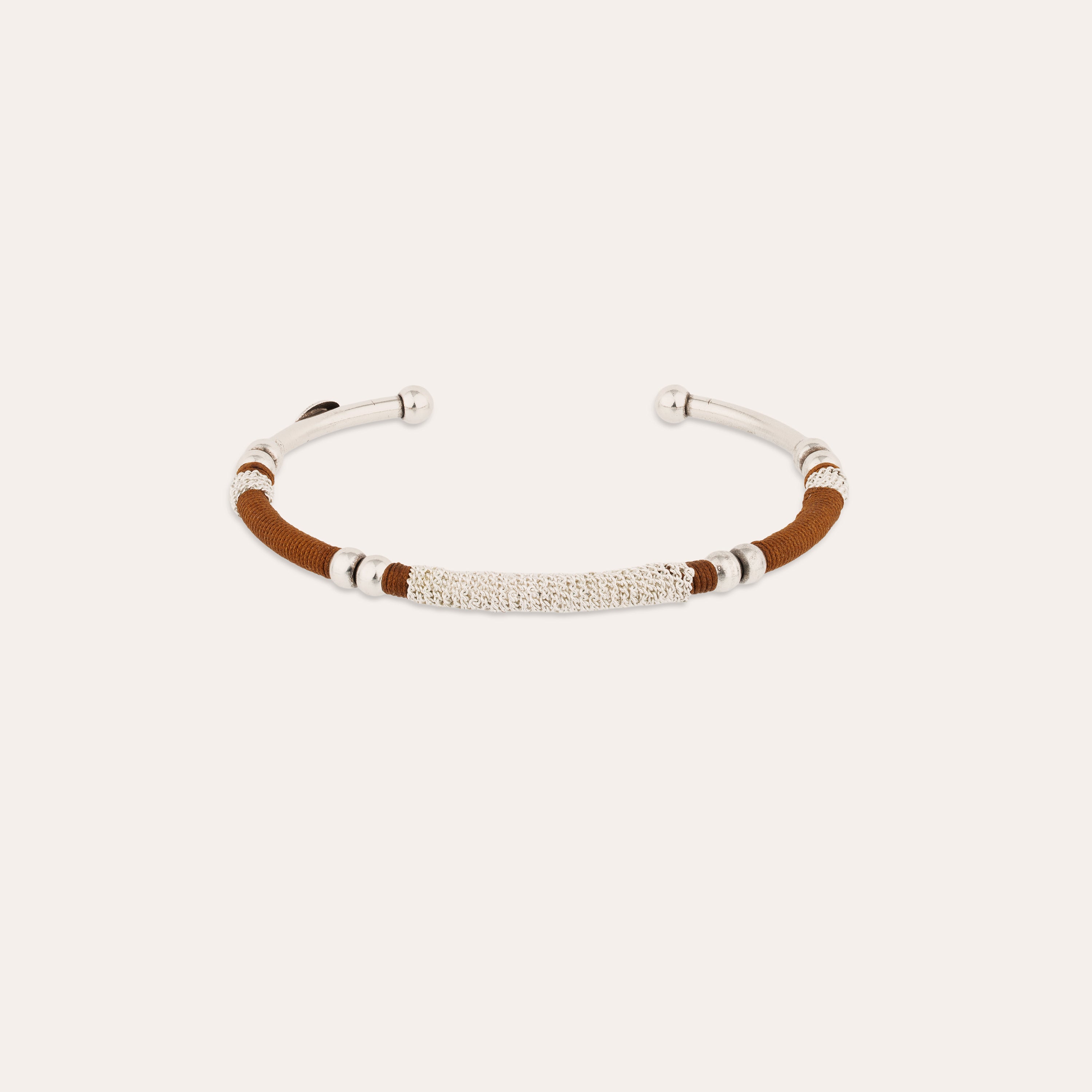gas-bijoux-bracelet-jonc-zanzibar-grand-mod-le-argent-fils-color-s-et-cha-ne-tai image 1