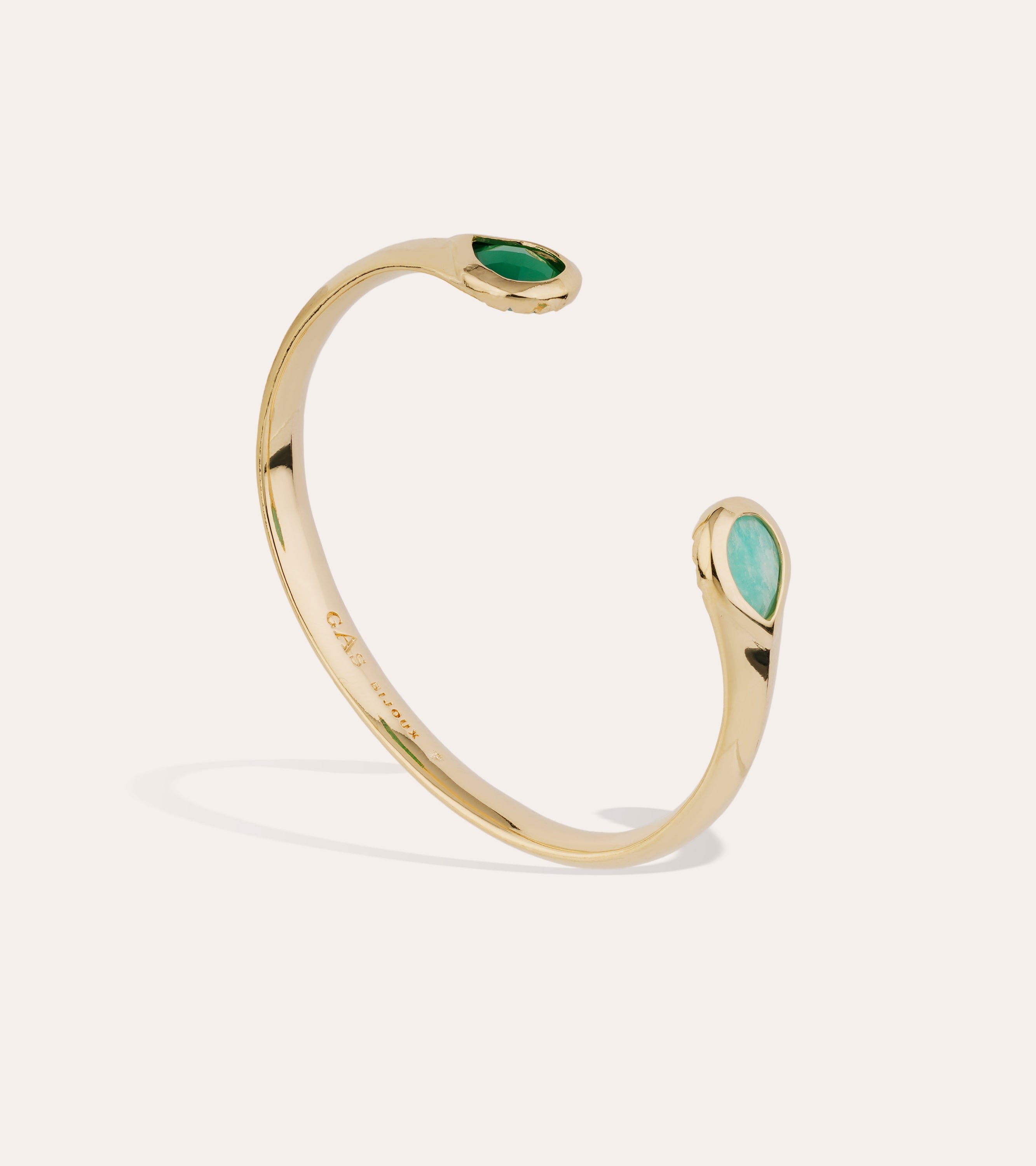 gas-bijoux-bracelet-saint-germain-dor-l-or-fin-jonc-amazonite-taille-ajustable image 2