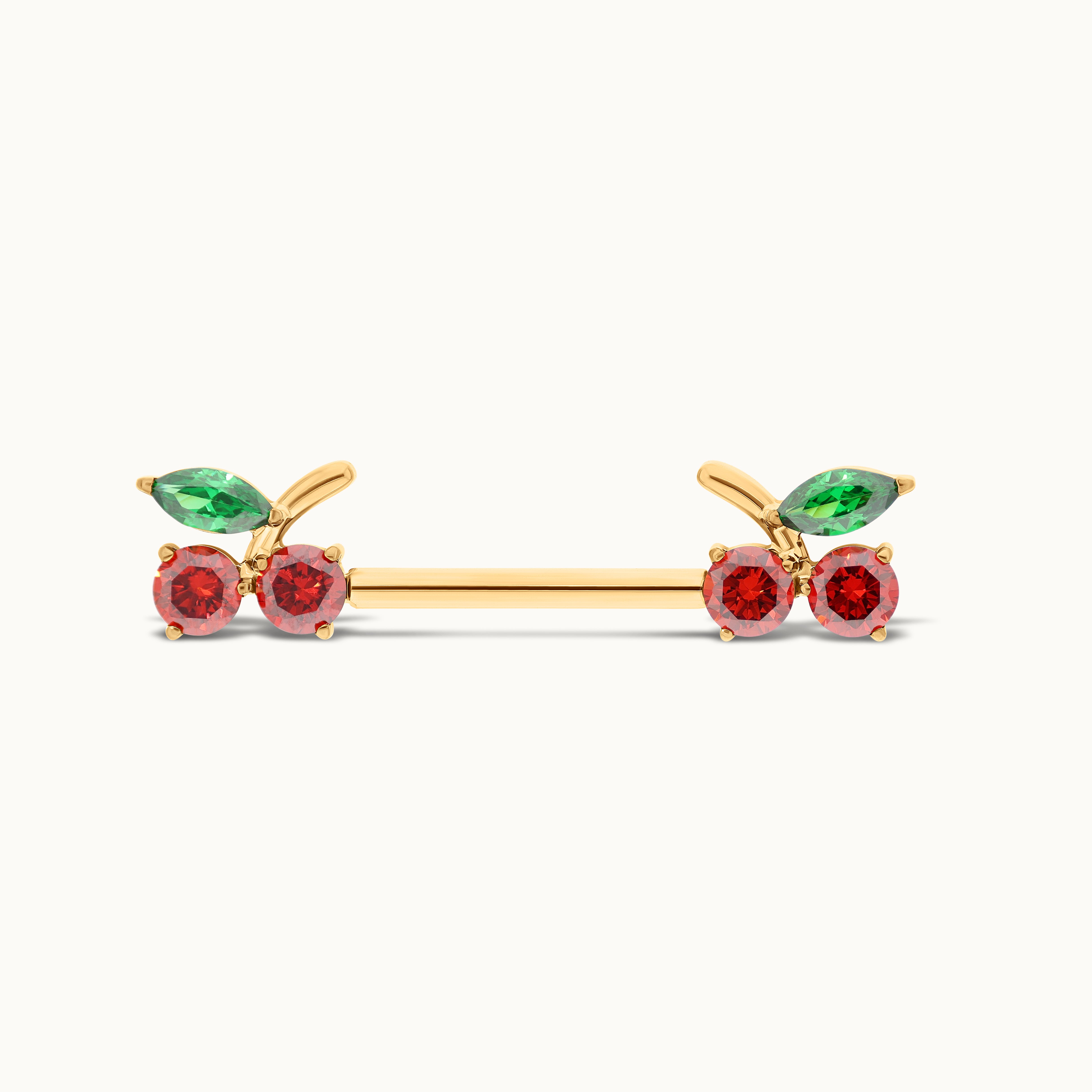 obsidian-piercing-cherry-piercing-t-ton-cerise-titane-zircons-rouges-et-verts image 1