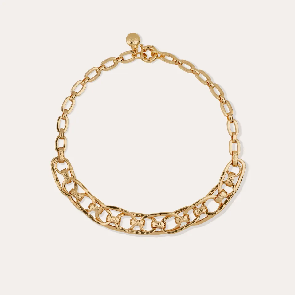 gas-bijoux-collier-maille-ovale-multi-dor-l-or-fin-maillons-martel-s-la-main-fer image 1