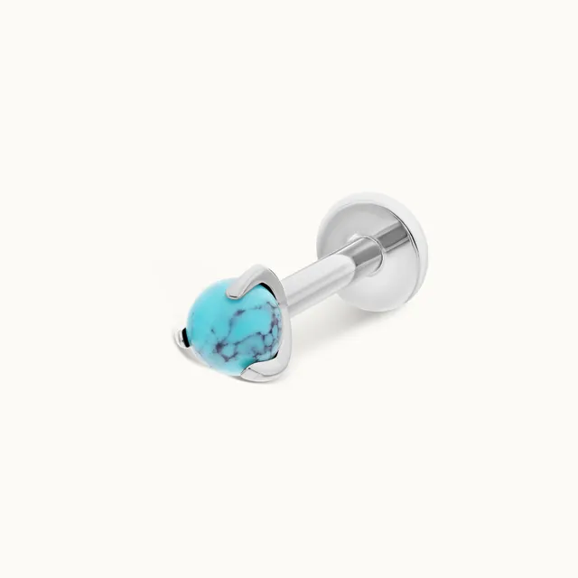 obsidian-piercing-boule-griff-e-turquoise-accessoire-titane-sertissage-griffes-p image 1