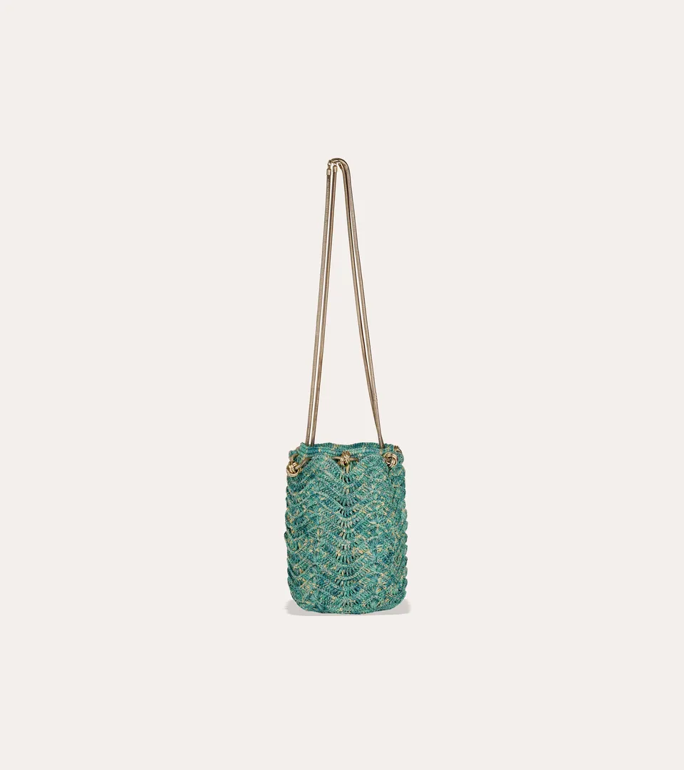 gas-bijoux-sac-bourse-palmiers-turquoise-raphia-avec-cha-ne-dor-e image 1