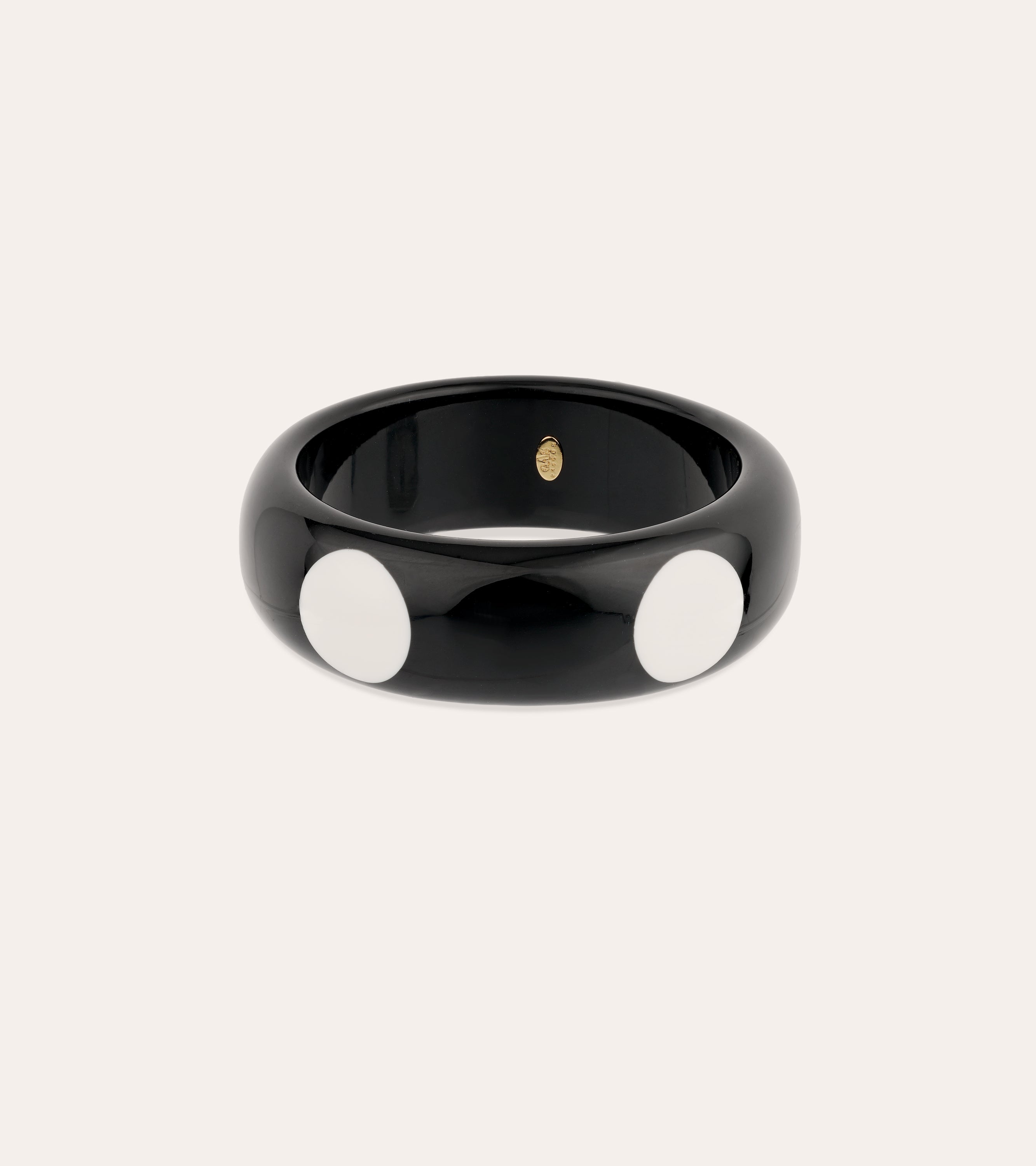 gas-bijoux-bracelet-cocci-ac-tate-noir-blanc-jonc-pois image 1
