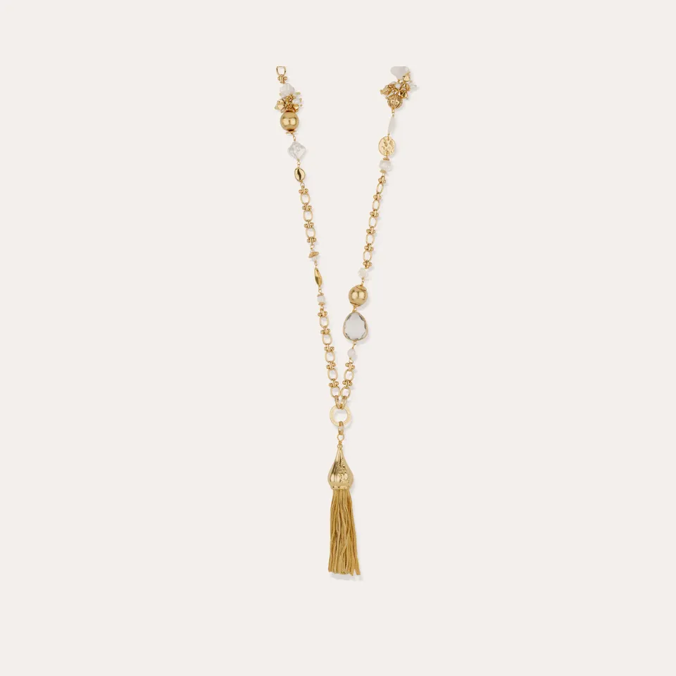 gas-bijoux-sautoir-pompom-nacre-blanche-dor-l-or-fin-pierres-fines-et-pampilles image 1