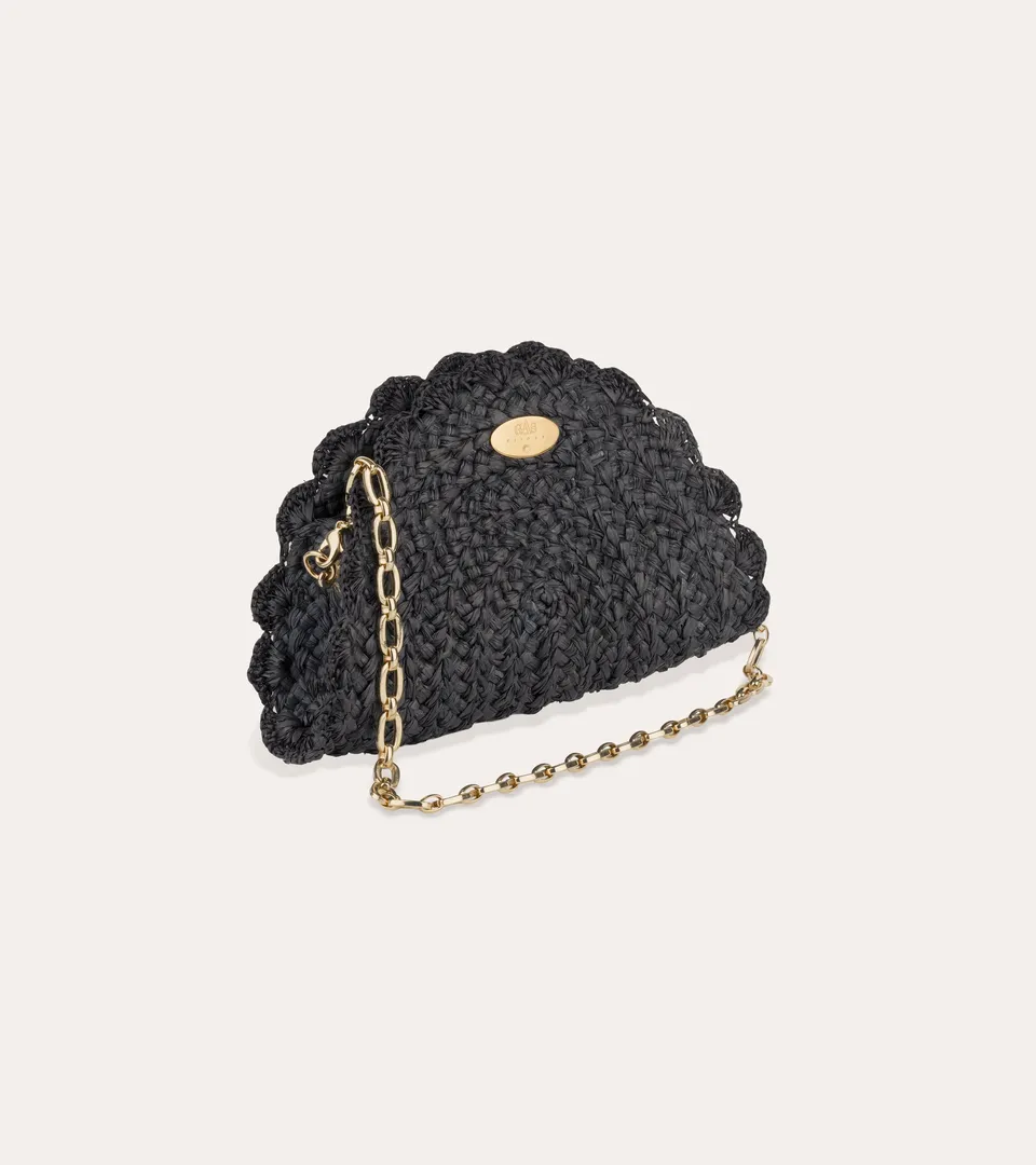 gas-bijoux-sac-pochette-sun-mini-raphia-noir image 1