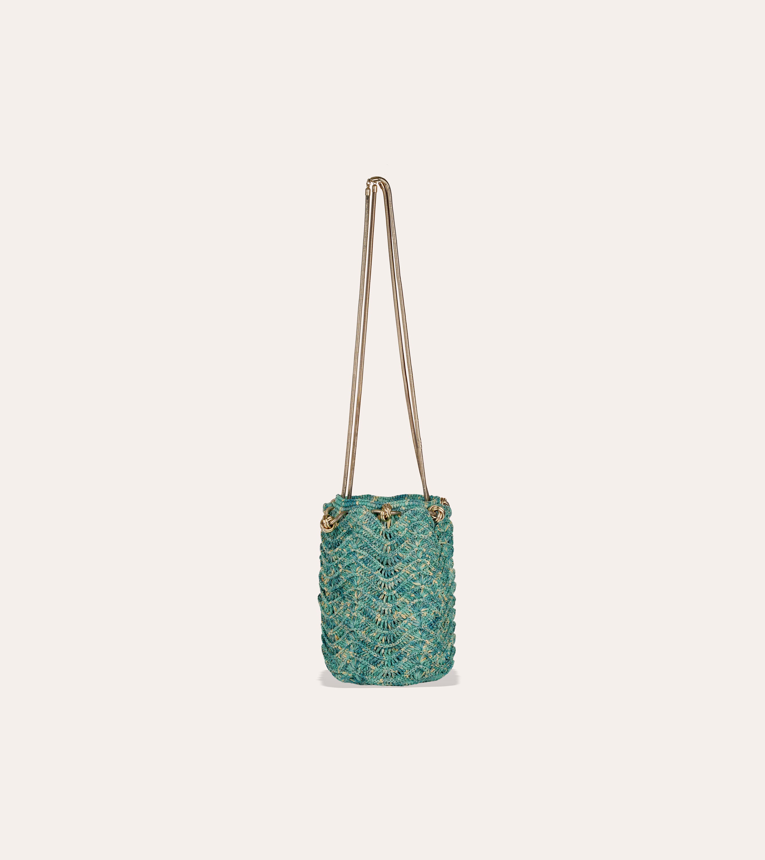 gas-bijoux-sac-bourse-palmiers-turquoise-raphia-avec-cha-ne-dor-e image 1