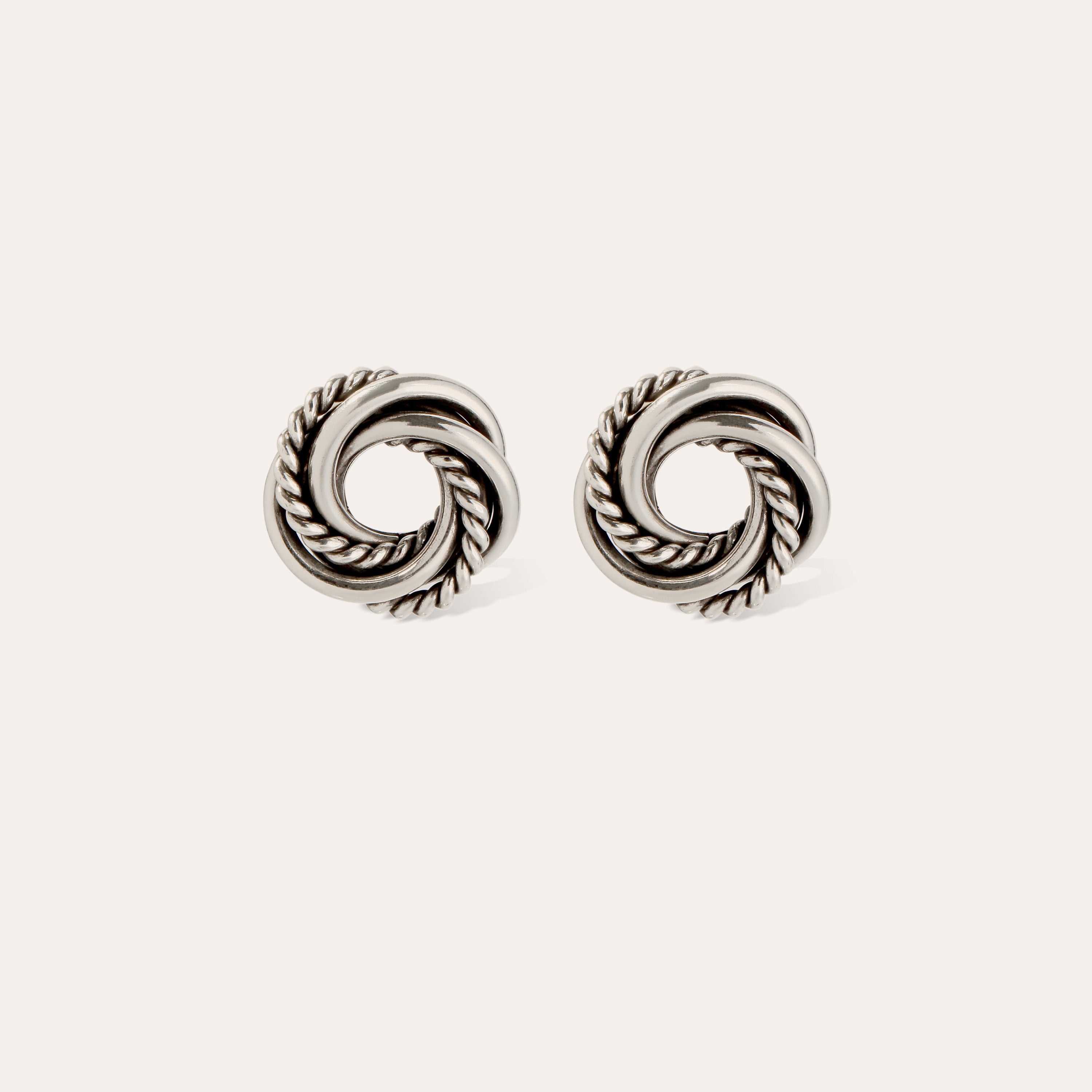 gas-bijoux-atika-boucles-d-oreilles-puces-argent-es-5-anneaux-superpos-s-et-entr image 1