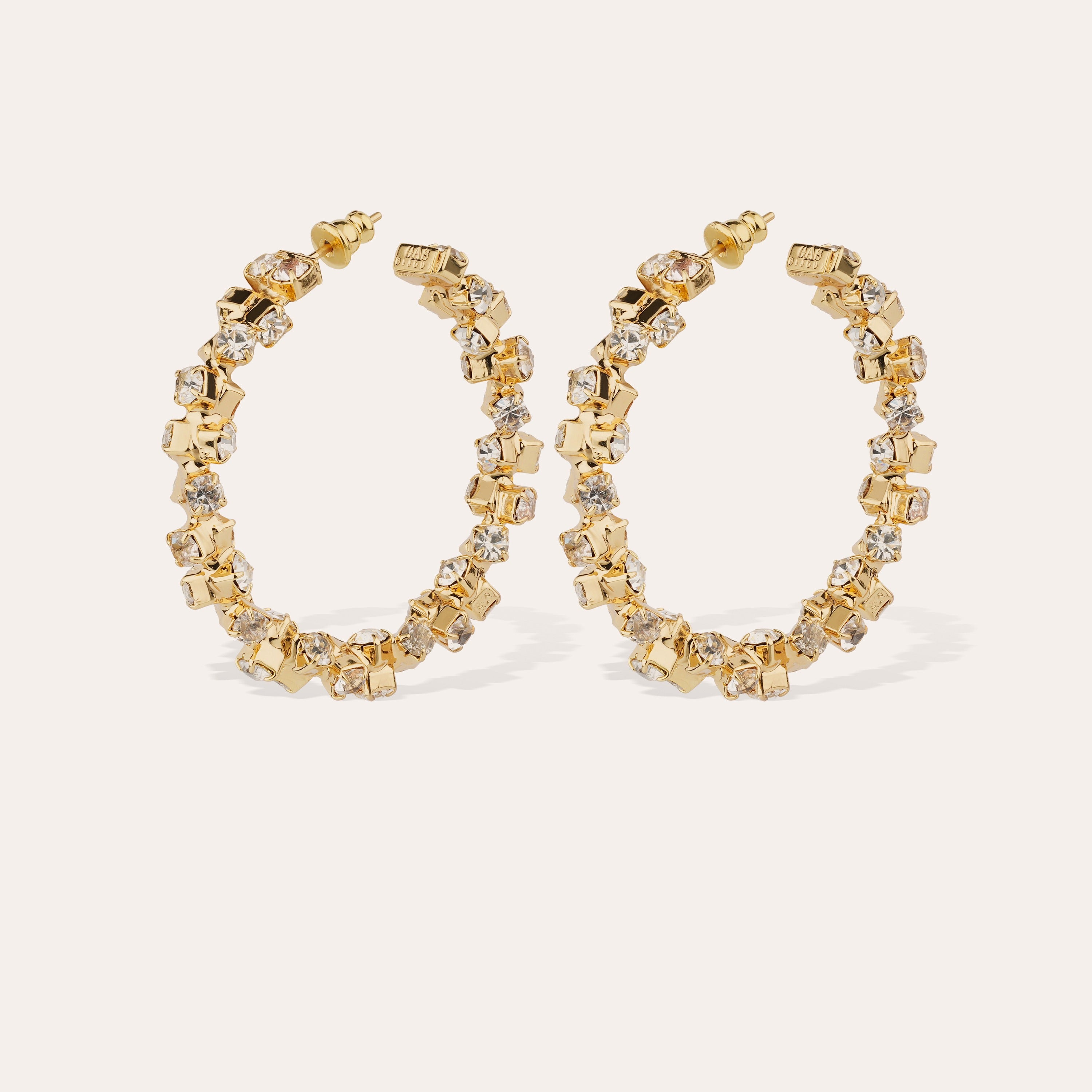 gas-bijoux-boucles-d-oreilles-cr-oles-tr-vise-strass-dor-es-l-or-fin image 1