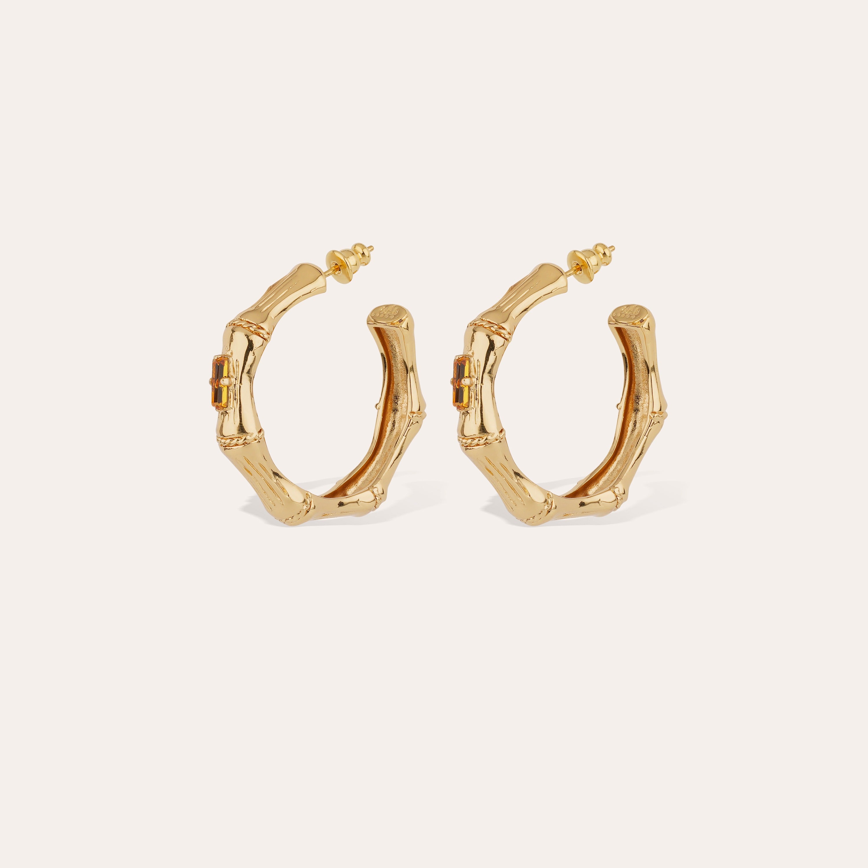 gas-bijoux-boucles-d-oreilles-cr-oles-bambou-strass-petit-mod-le-dor image 1