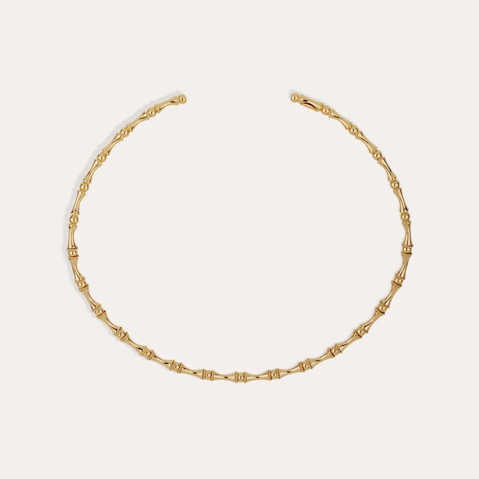 gas-bijoux-collier-bambou-dor-collier-torque-ajustable-plaqu-or-fin image 1