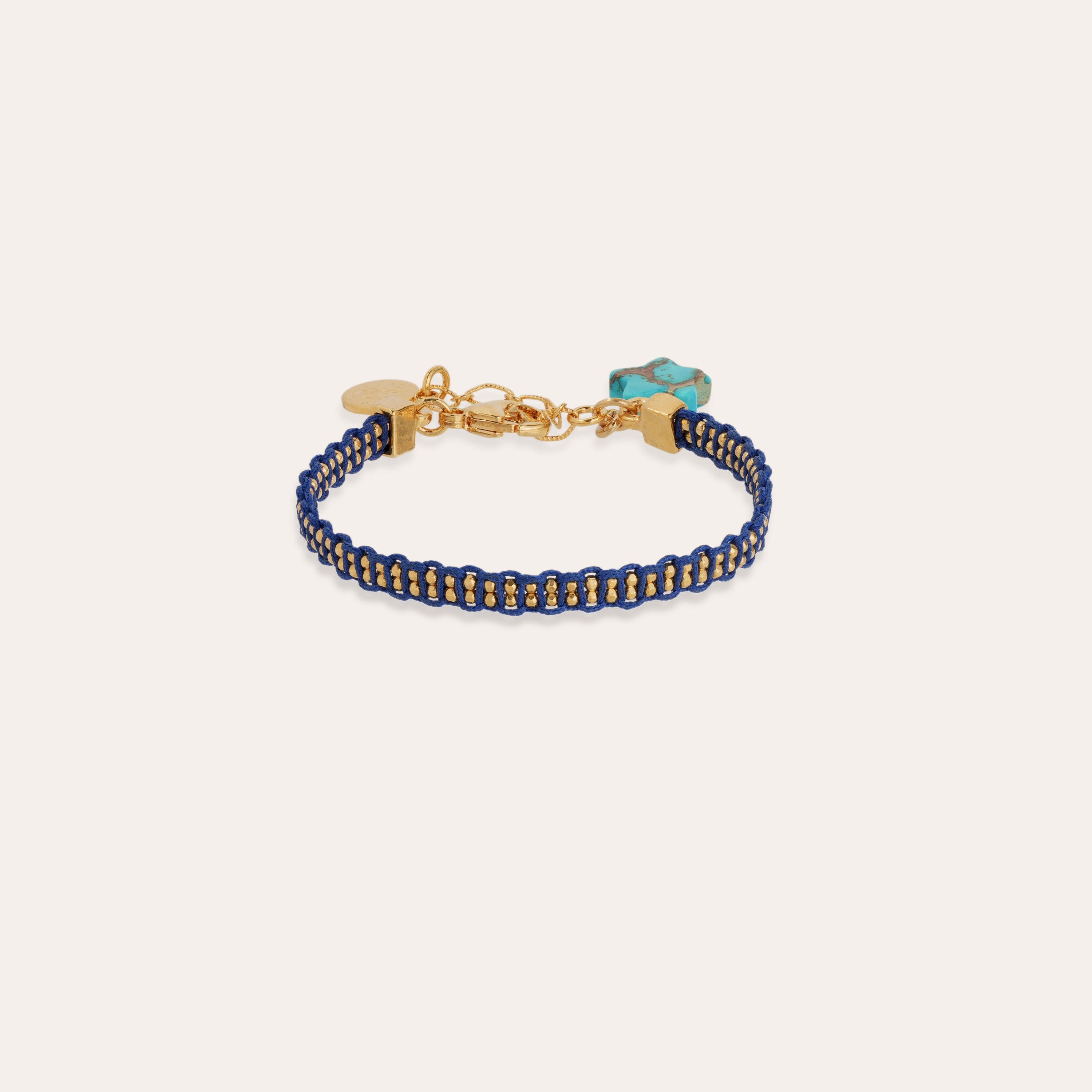 gas-bijoux-bracelet-fever-dor-enfant-cha-ne-boule-sur-tissage-macram-ajustable image 1