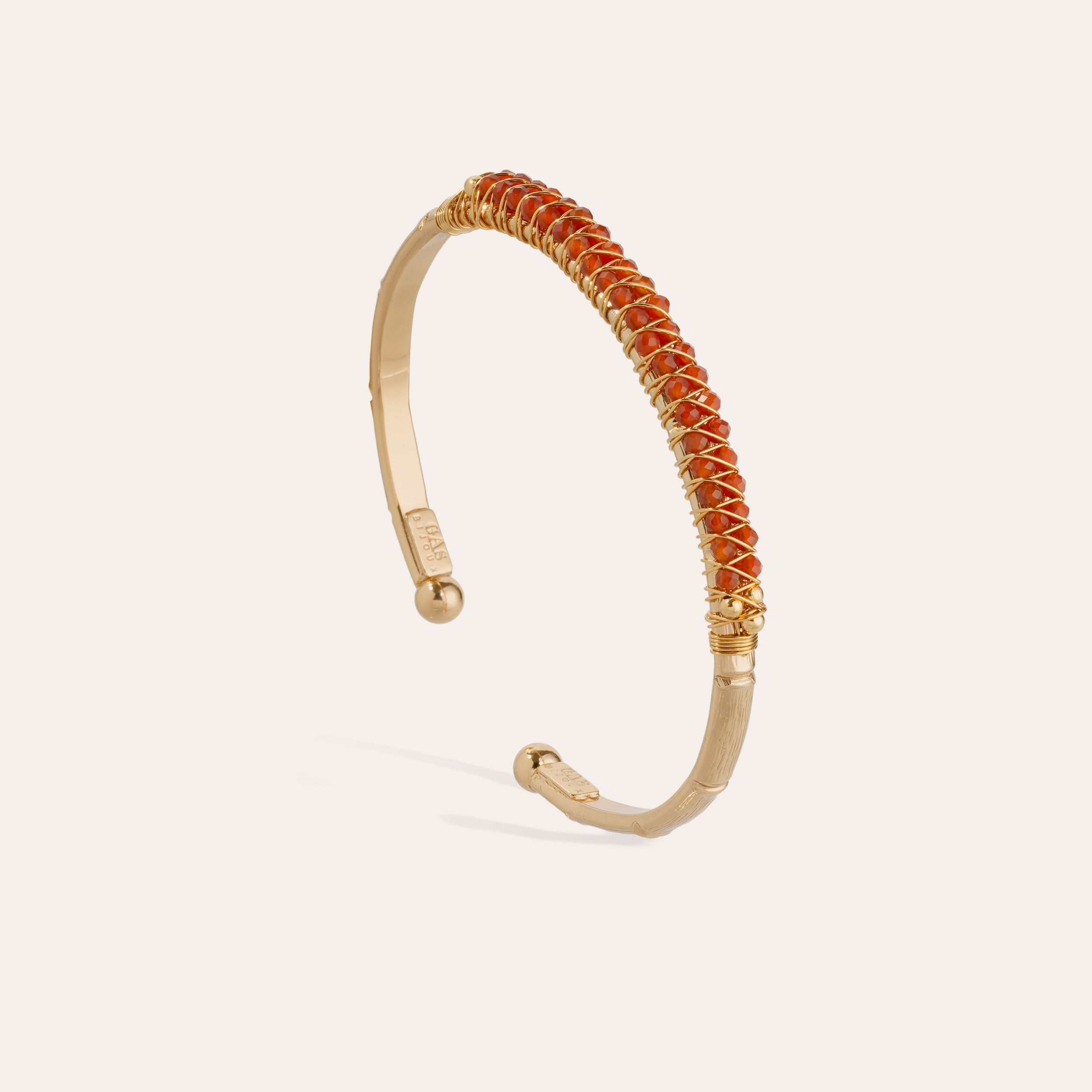 gas-bijoux-bracelet-lyre-jonc-grand-mod-le-dor-cornaline image 2