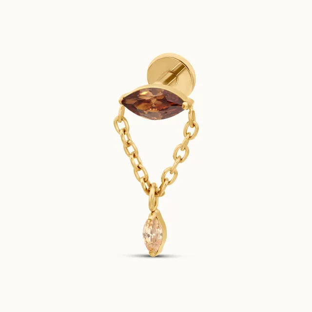 obsidian-piercing-macchiato-embout-piercing-titane-double-marquise-caf-champagne image 1