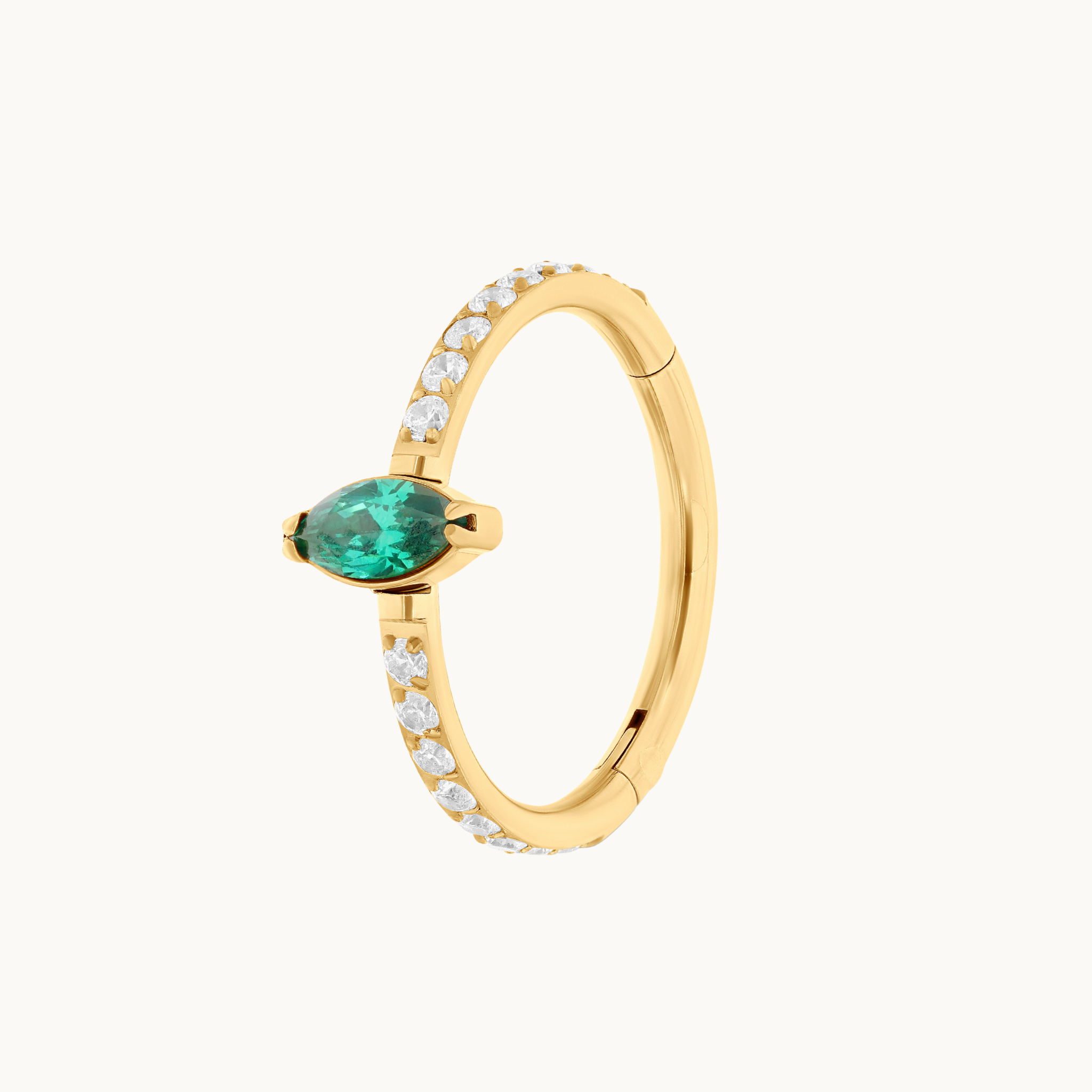obsidian-piercing-subra-mermaid-clicker-titane-pvd-gold-zircon-marquise-pour-con image 1