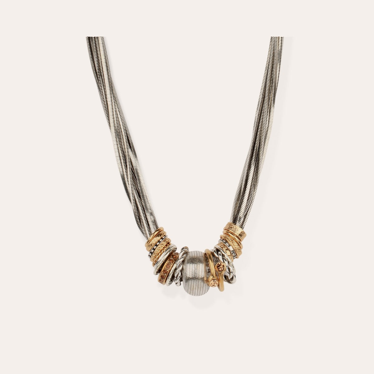 gas-bijoux-jos-bicolore-collier-argent-et-dor-l-or-fin-cha-nes-vintage image 1