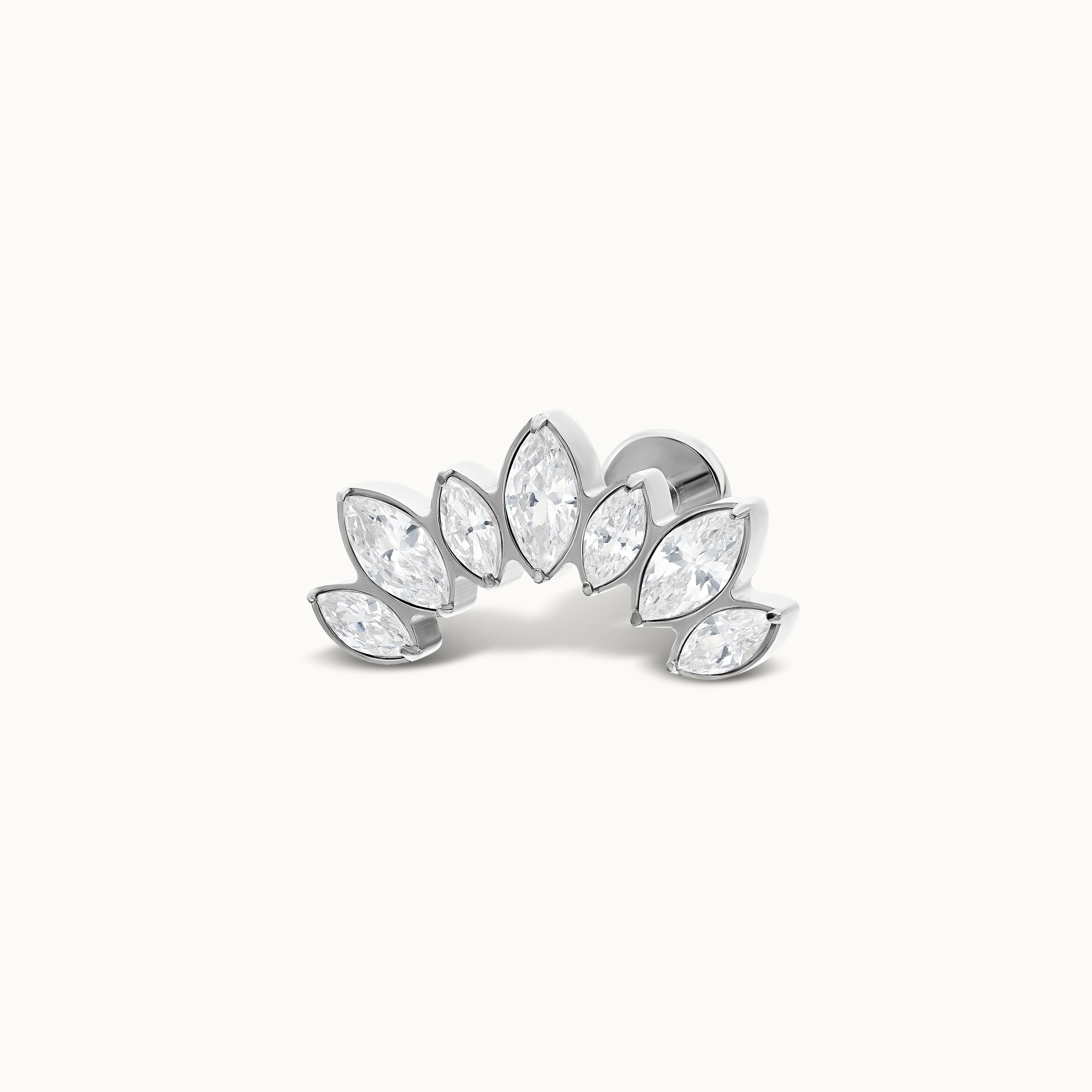 obsidian-piercing-celeno-barbell-courbe-h-lix-titane-7-zircons-marquise image 2