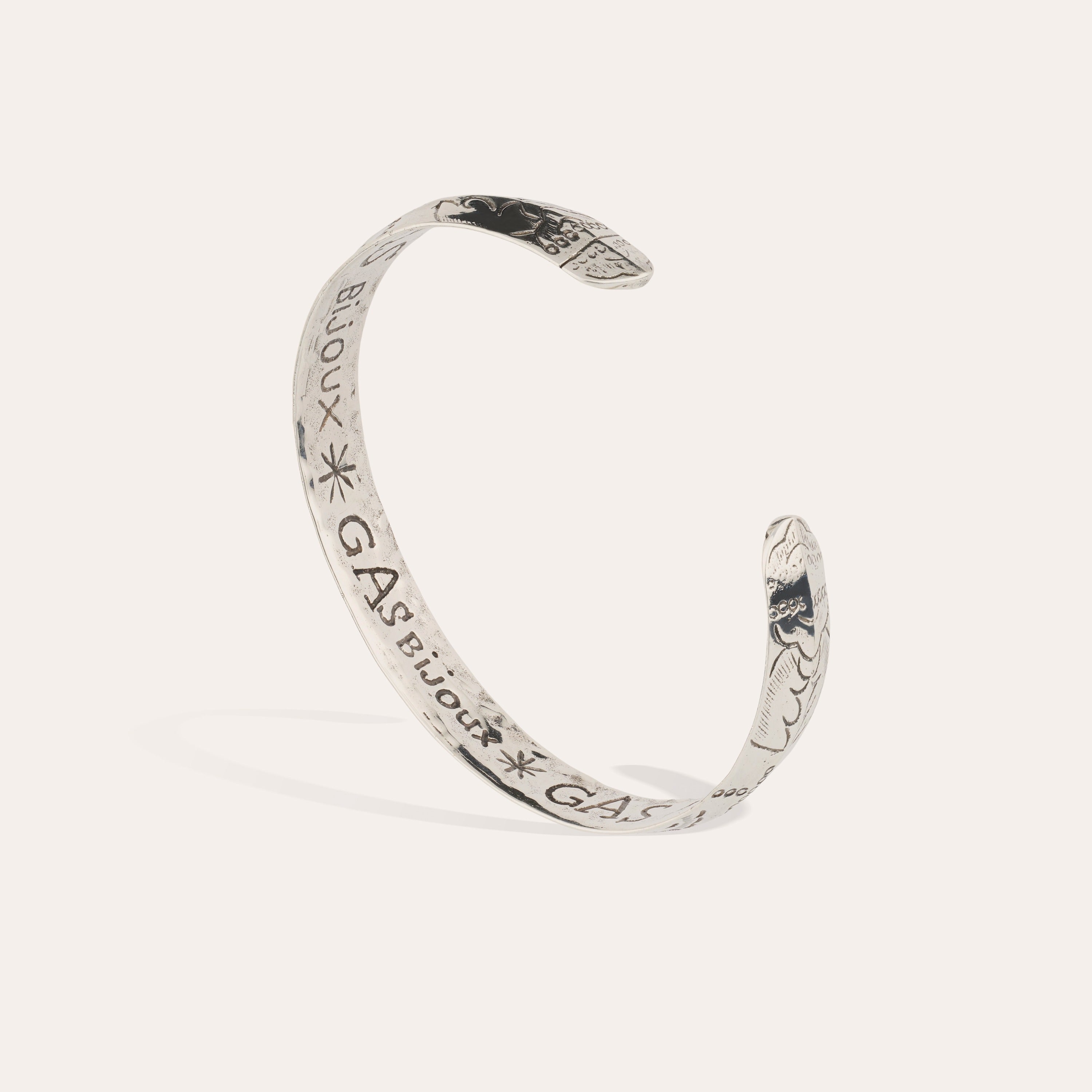 gas-bijoux-bracelet-jonc-coki-argent-grav-floral image 2