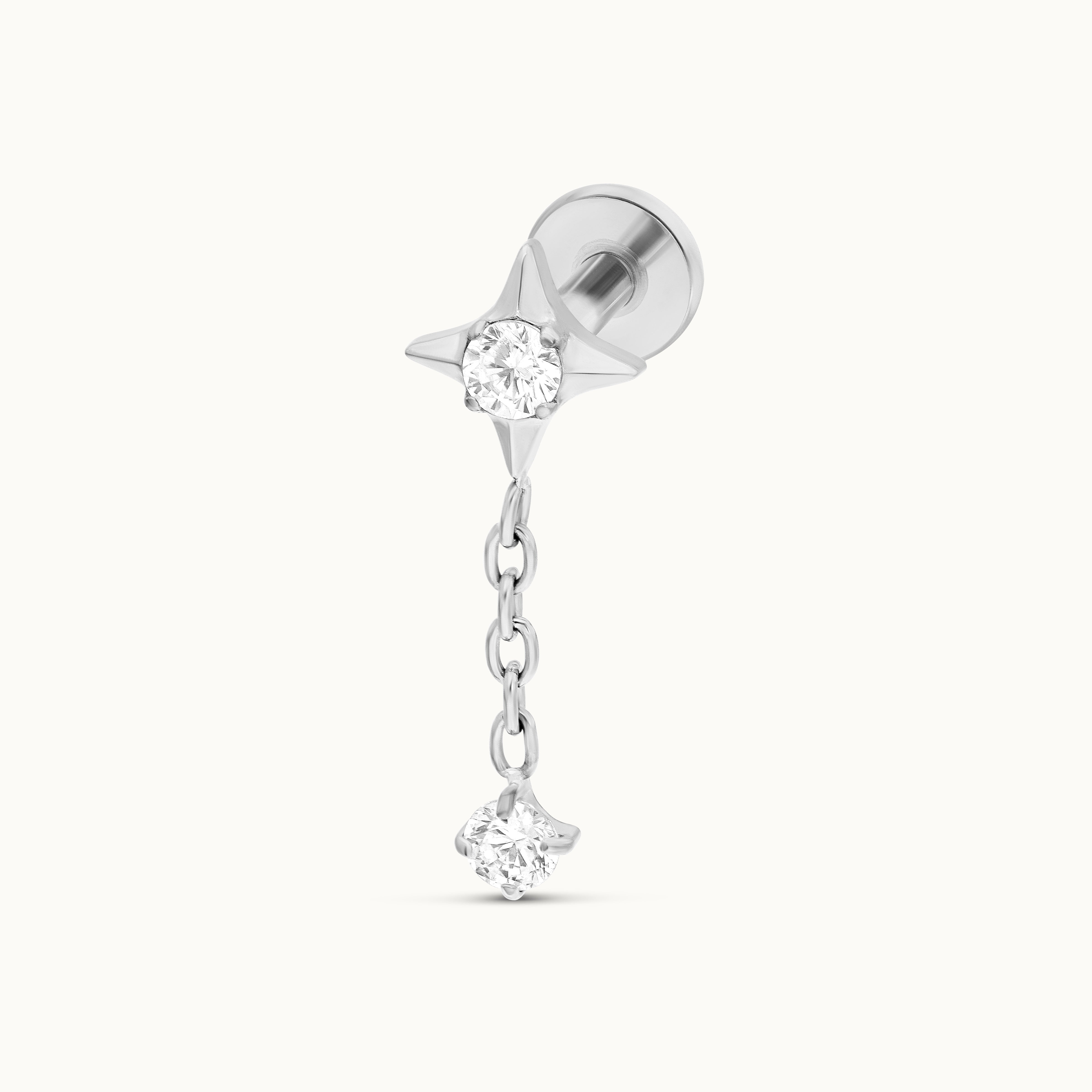 obsidian-piercing-americano-bijou-d-oreille-cha-ne-toile-en-titane-zircons-caf-e image 4